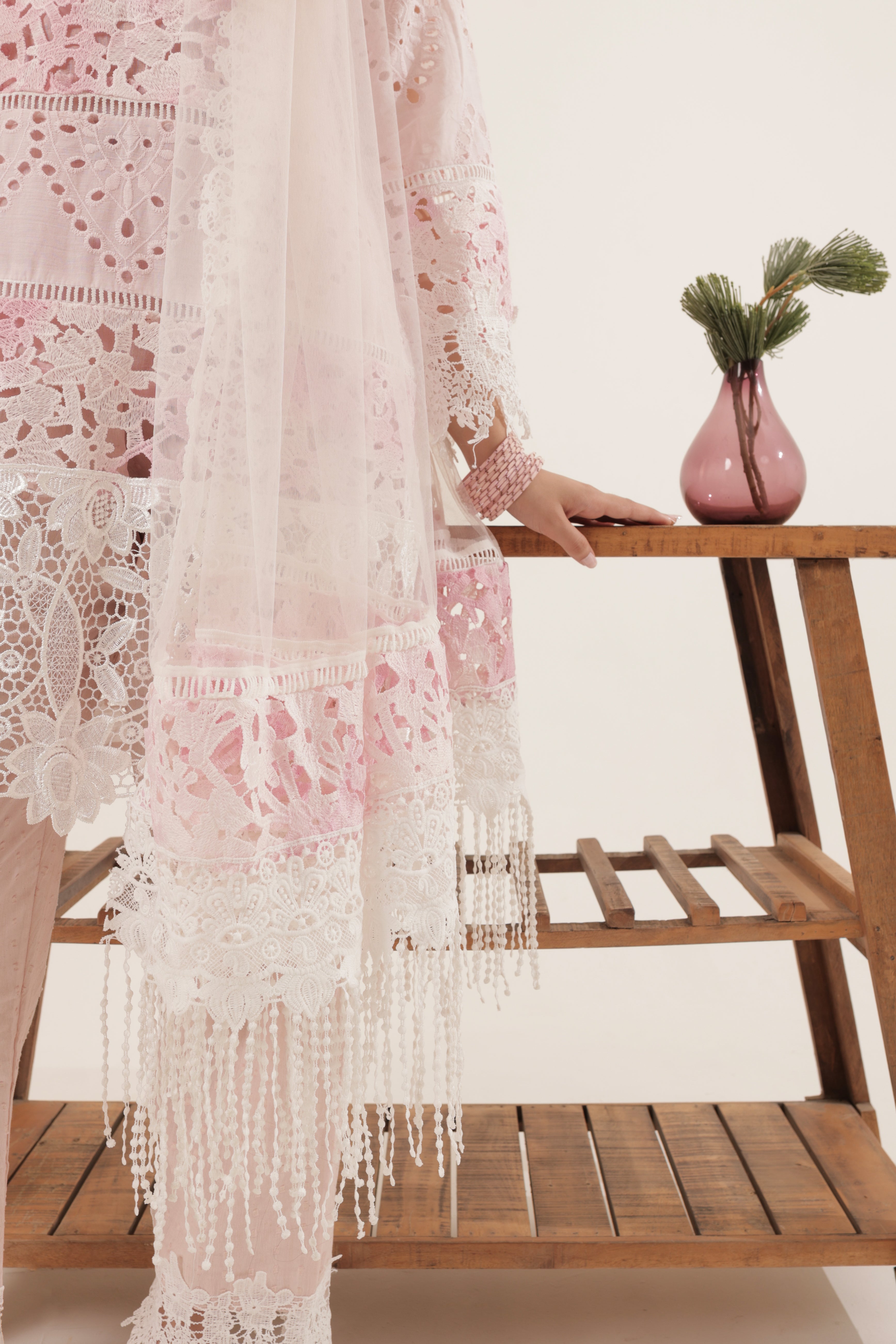 Pink Baiza Crochet Suit
