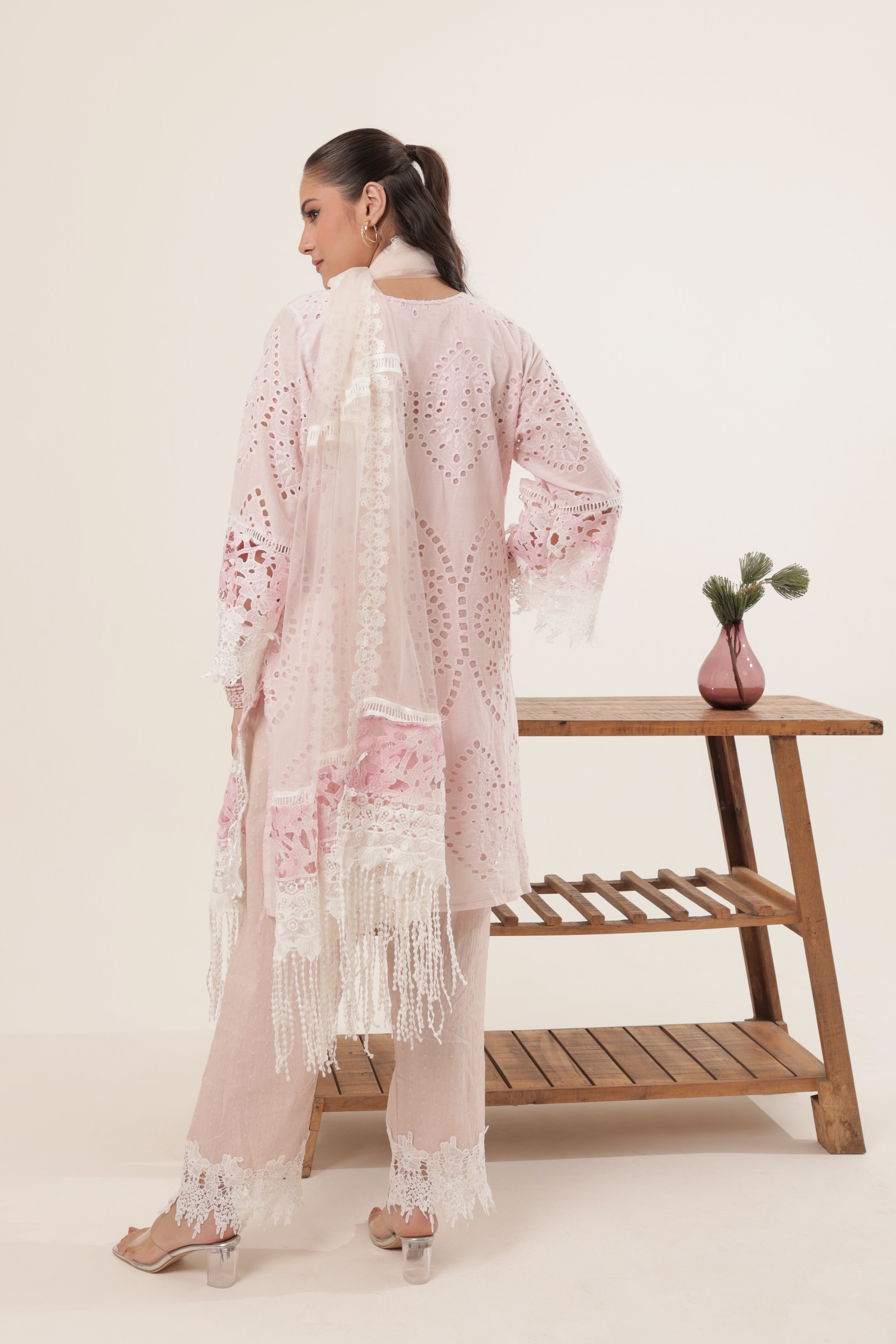 Pink Baiza Crochet Suit
