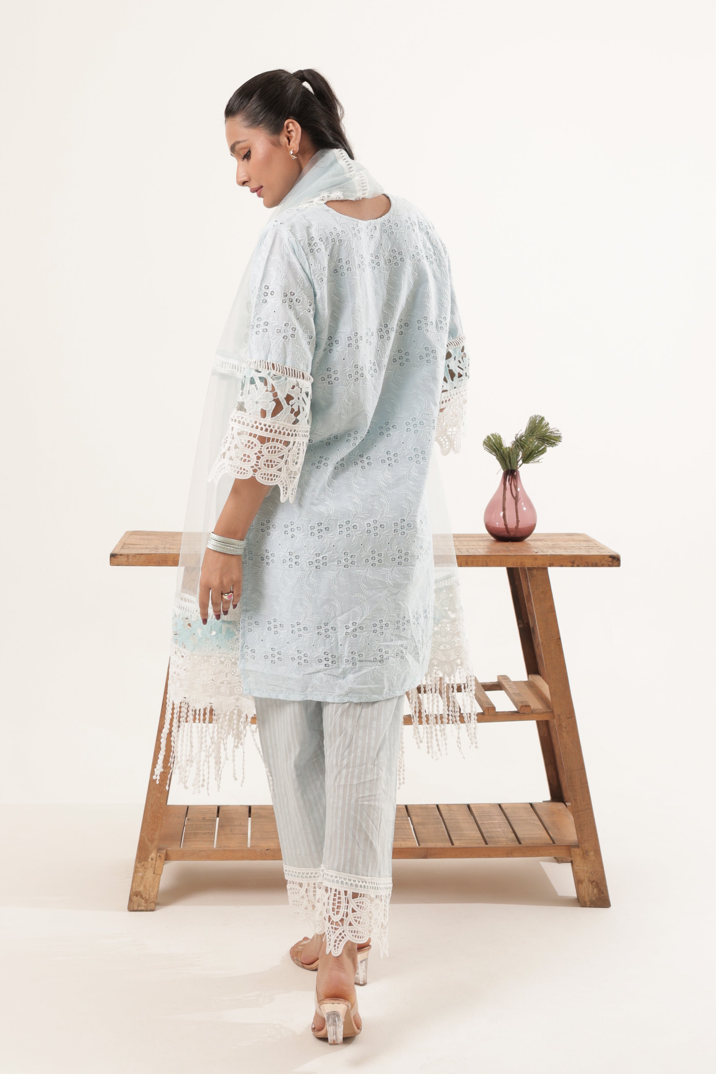 Blue Baiza Crochet Suit