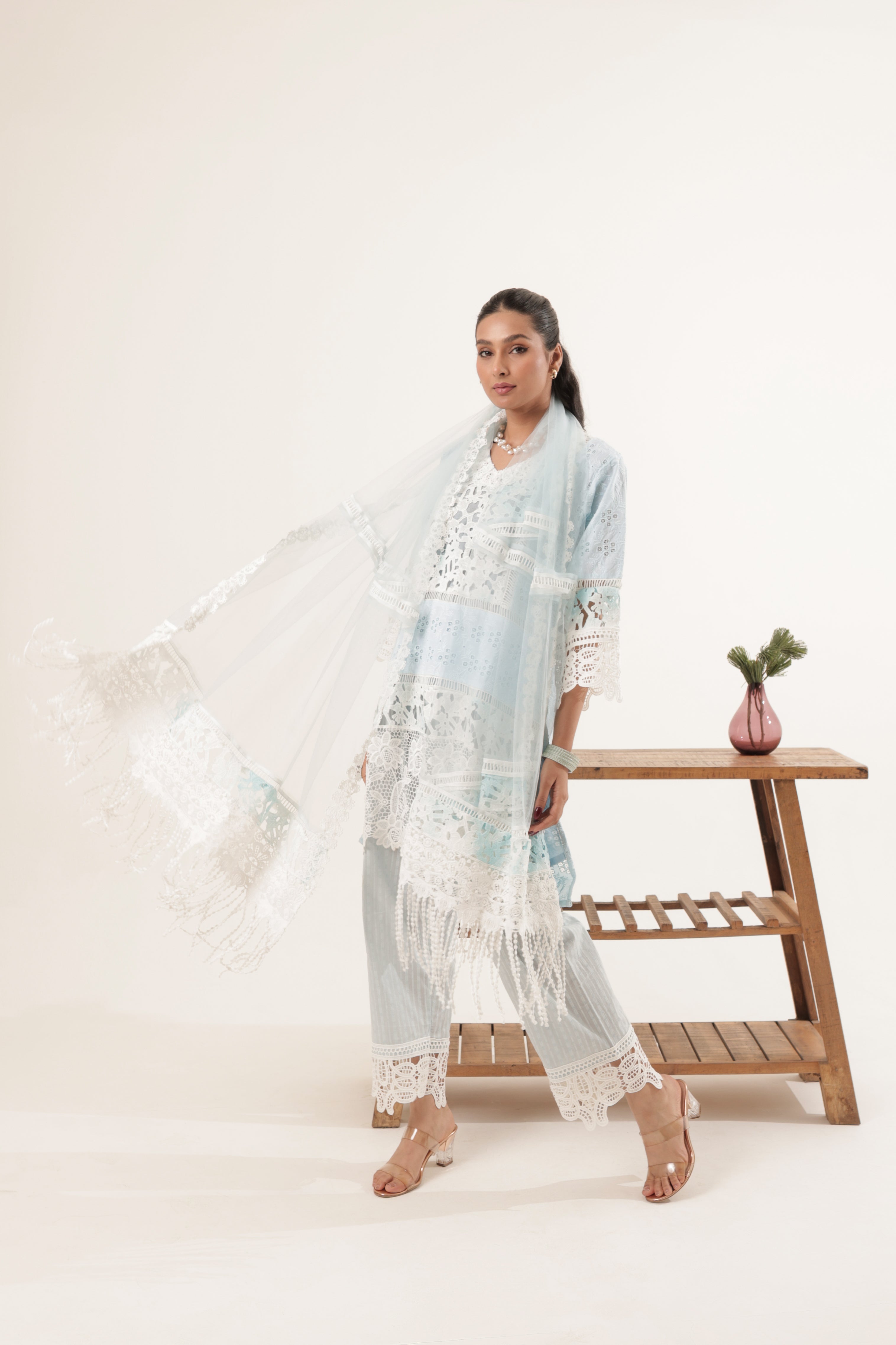Blue Baiza Crochet Suit