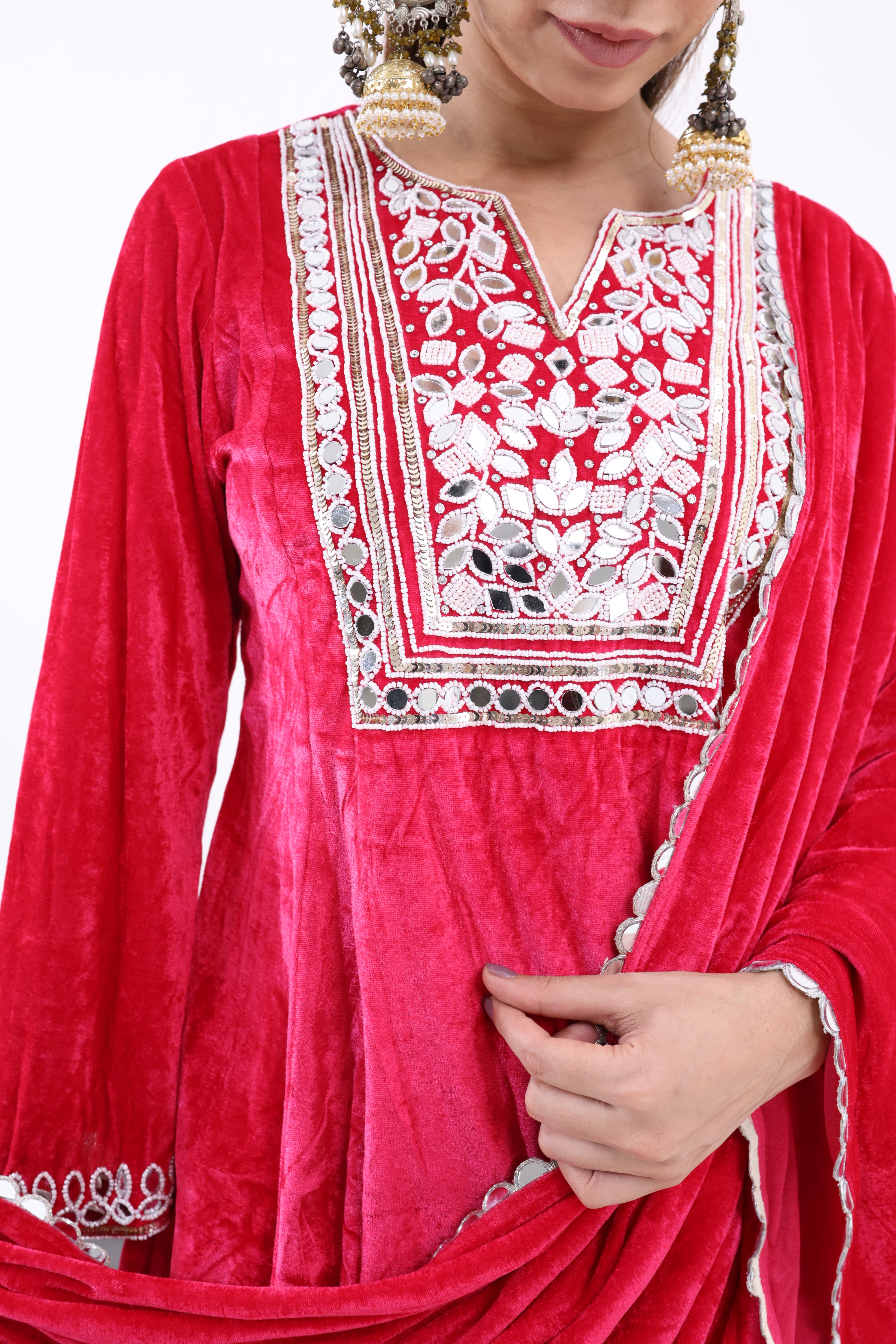 Pink Feroza – Velvet Farshi Salwar Suit
