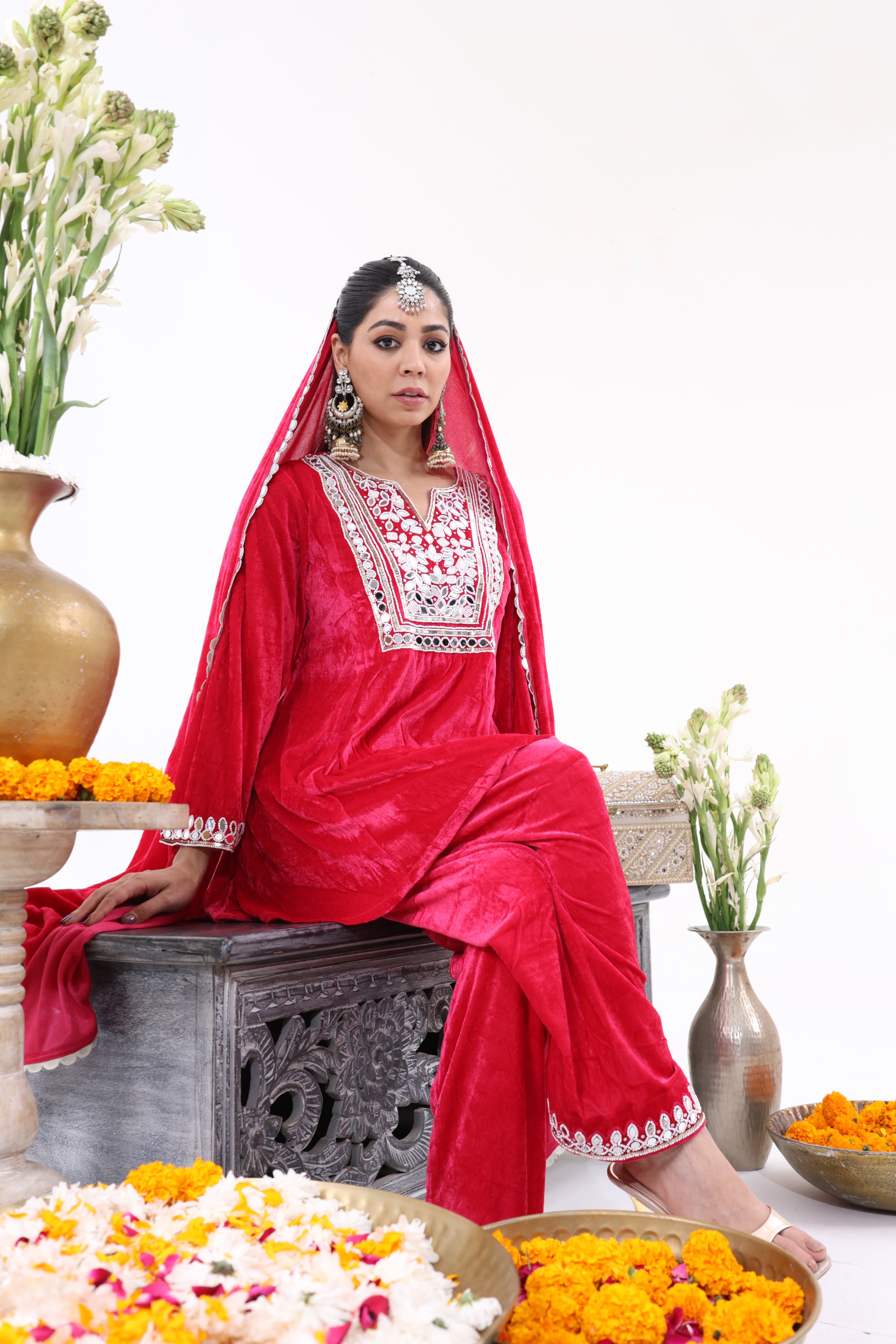 Pink Feroza – Velvet Farshi Salwar Suit