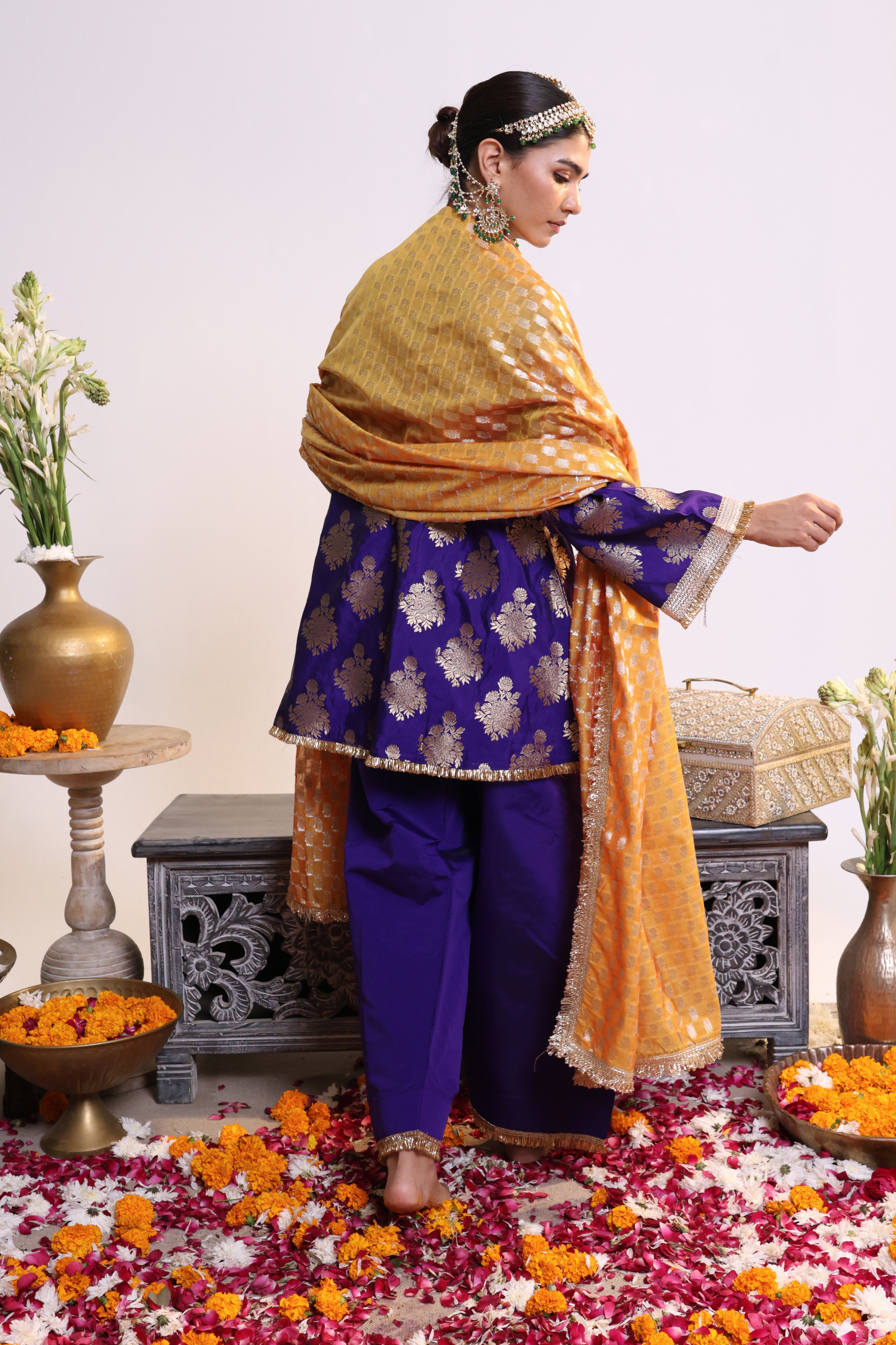 Purple Zarqa –Farshi Salwar Suit
