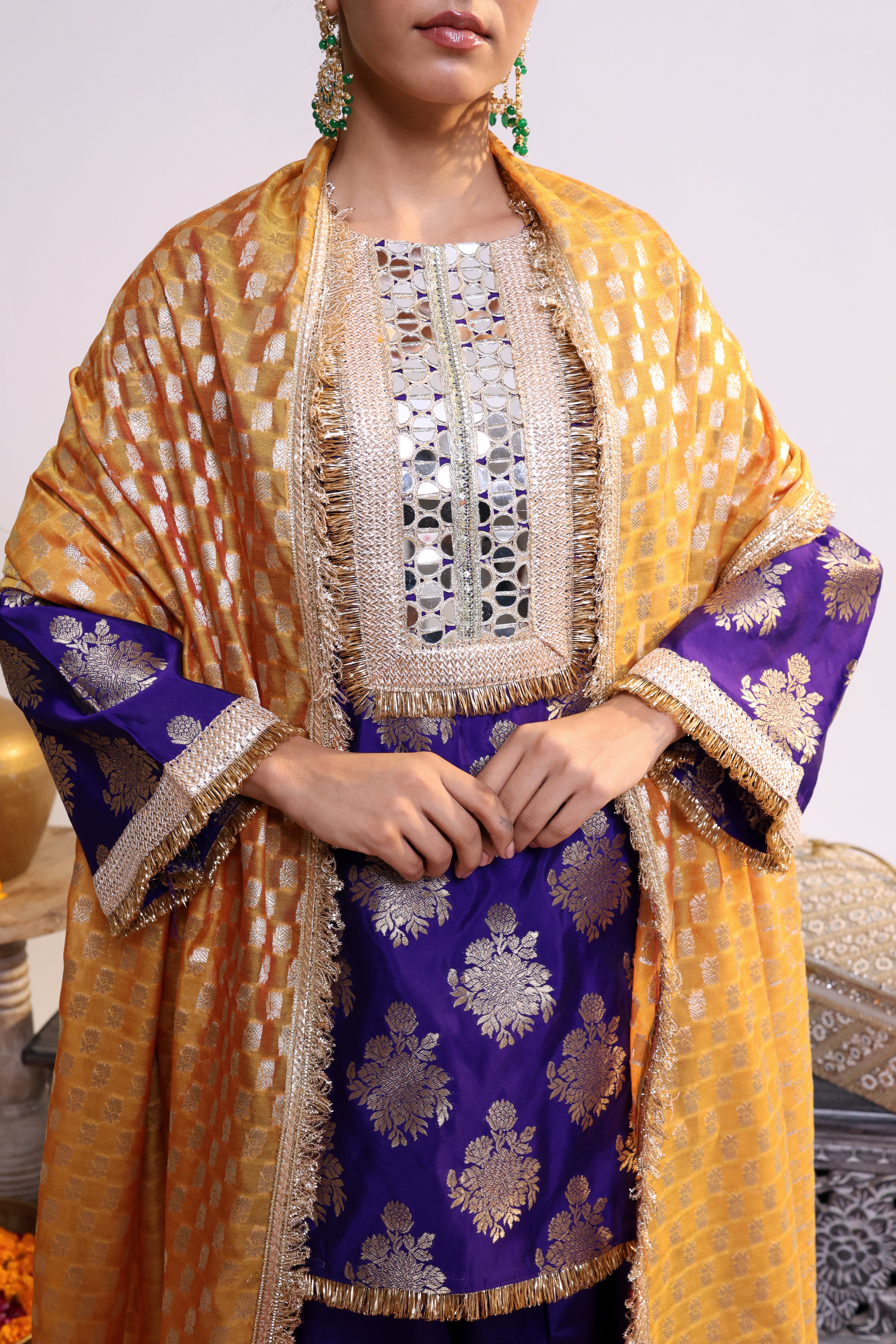 Purple Zarqa –Farshi Salwar Suit