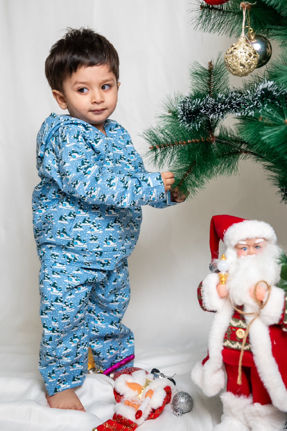 Snowy Blue Co-Ord Set for a Festive Winter Look