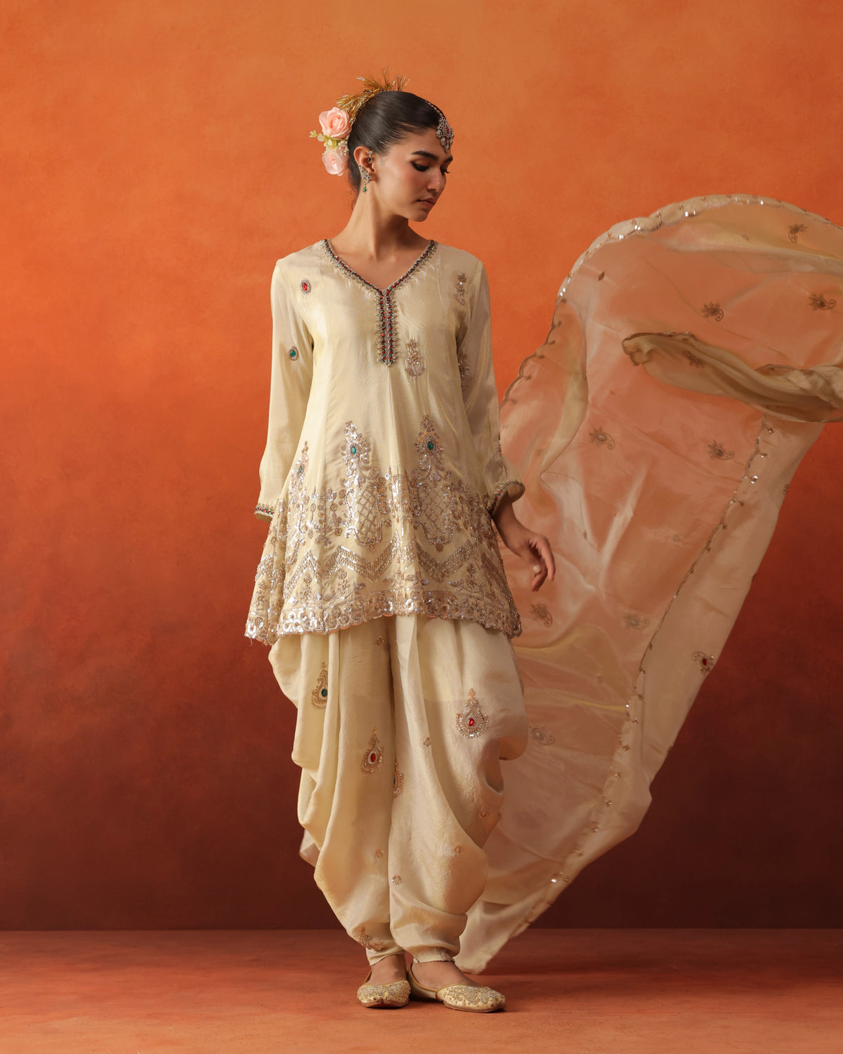 Chaandni - Draped Dhoti Salwar With Dupatta