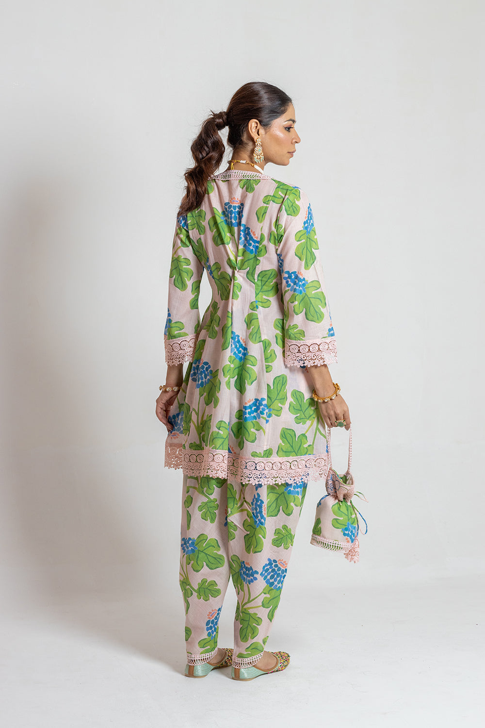 Dhoti set with Potli Elegant Printed Indian Wear