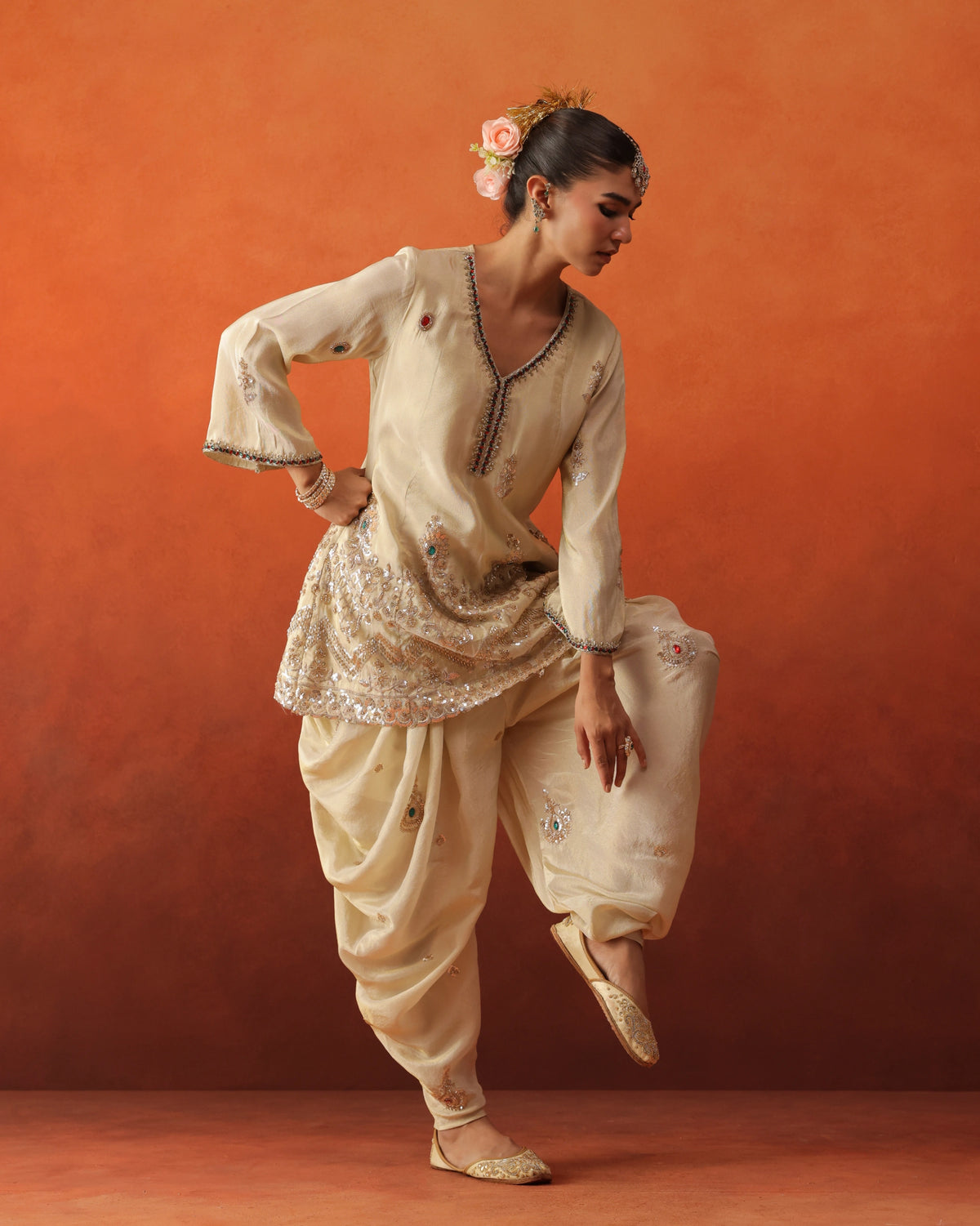 Chaandni - Draped Dhoti Salwar With Dupatta