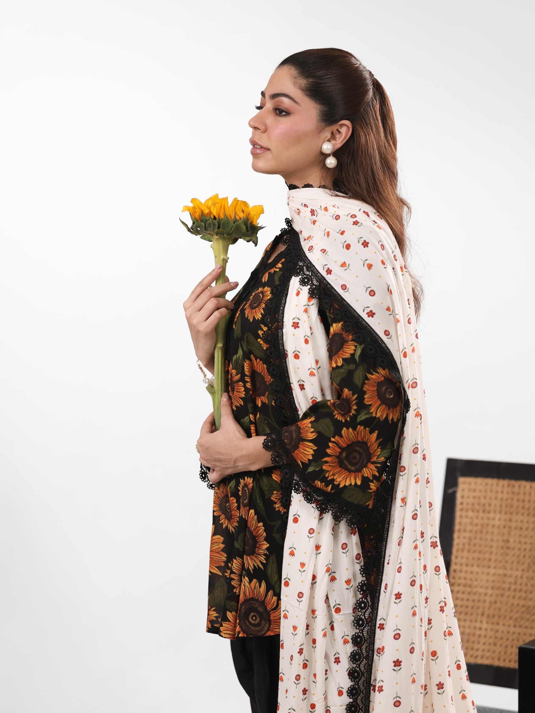 Azure - Floral Dhoti Set