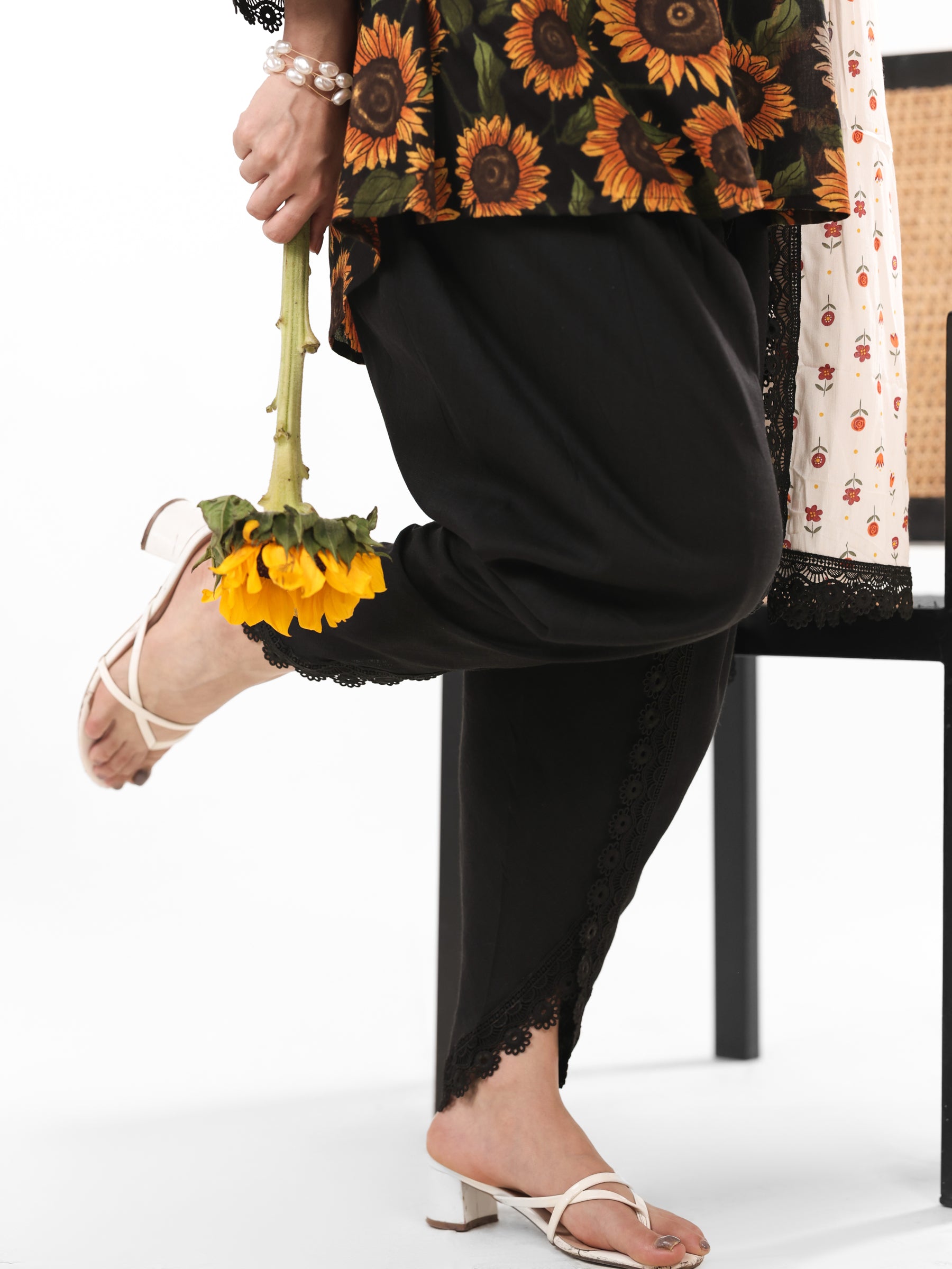 Azure - Floral Dhoti Set