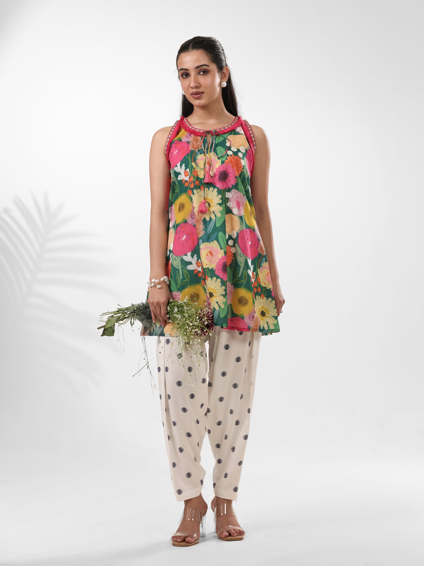 Green Rosalia - Printed Farshi Salwar Set