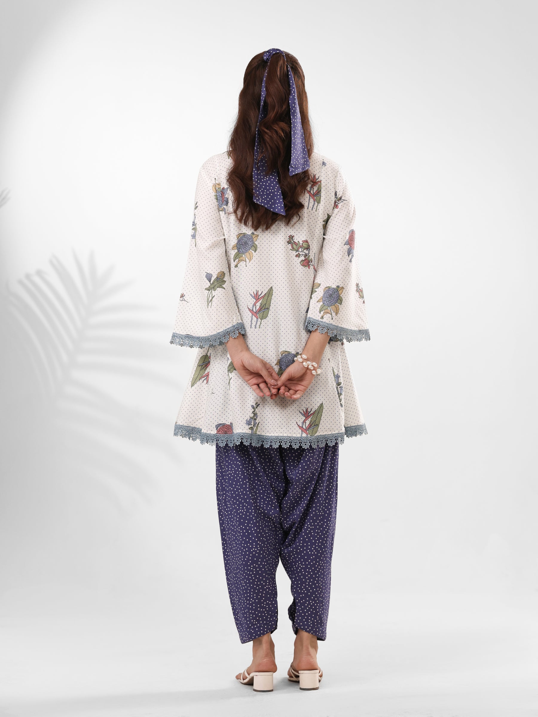 White Viva - Polka Farshi Salwar Set