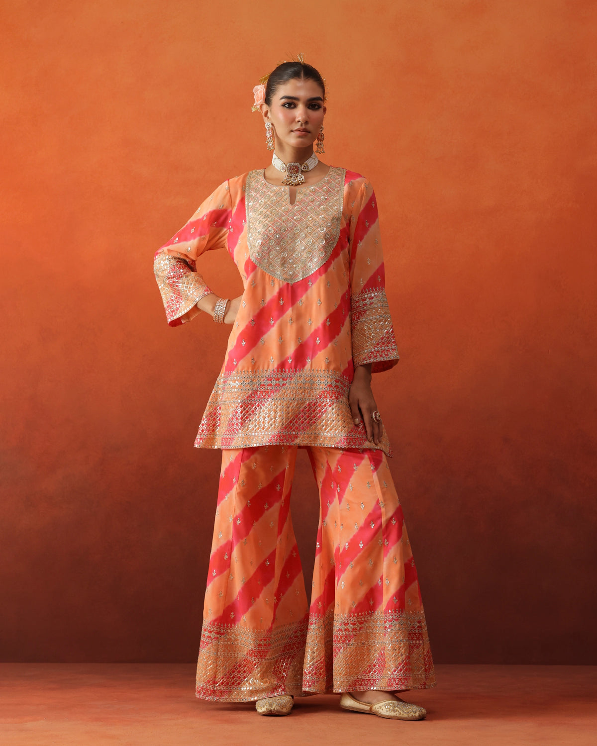 Leher - Pleated Farshi Pants Set
