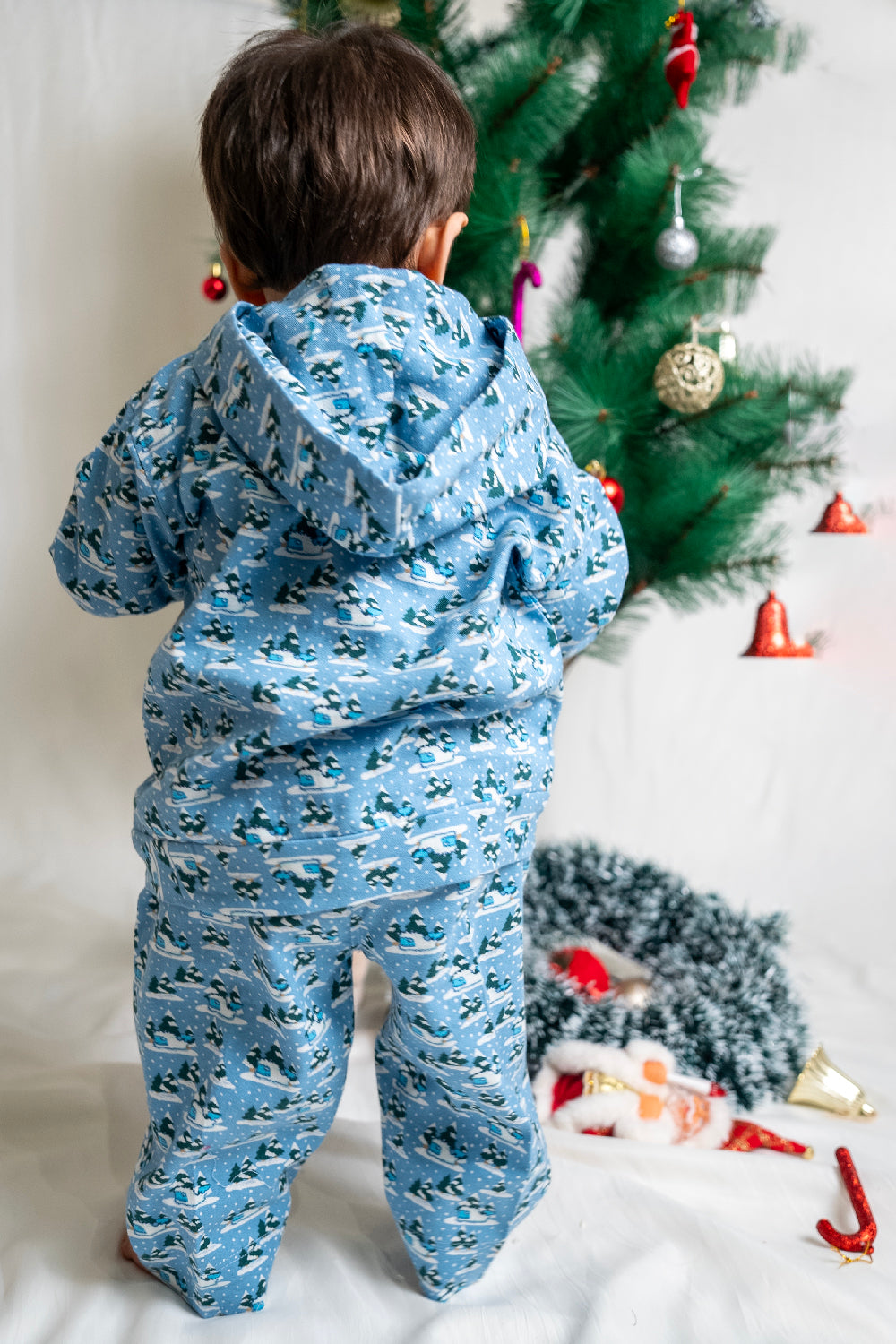 Snowy Blue Co-Ord Set for a Festive Winter Look