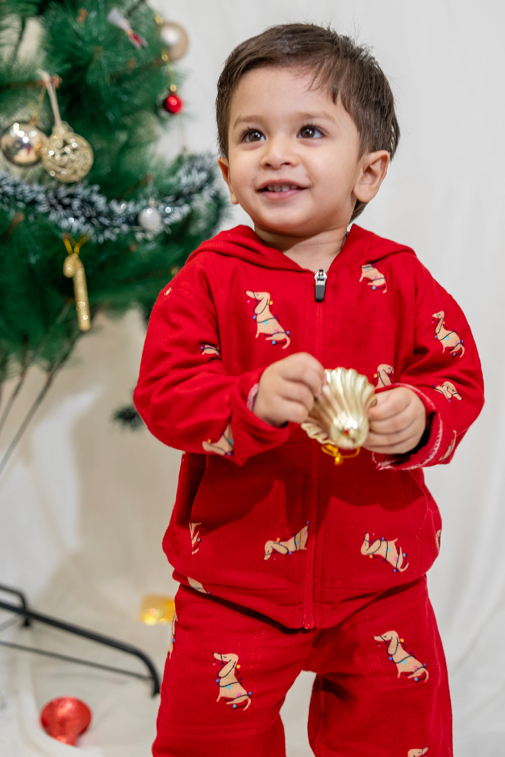 Festive Red Reindeer Tracksuit for Kids