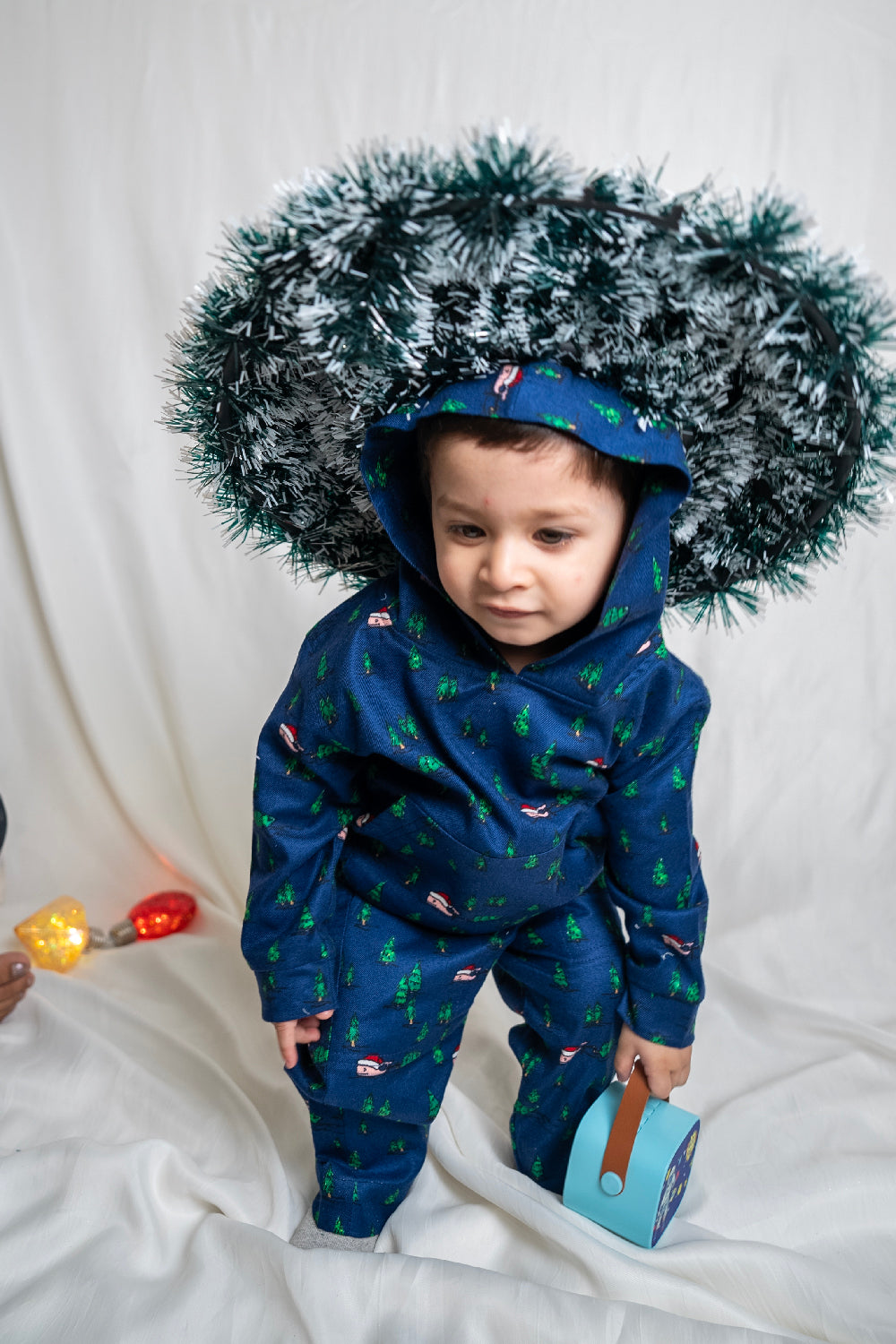 Festive Blue Christmas Tracksuit for Kids