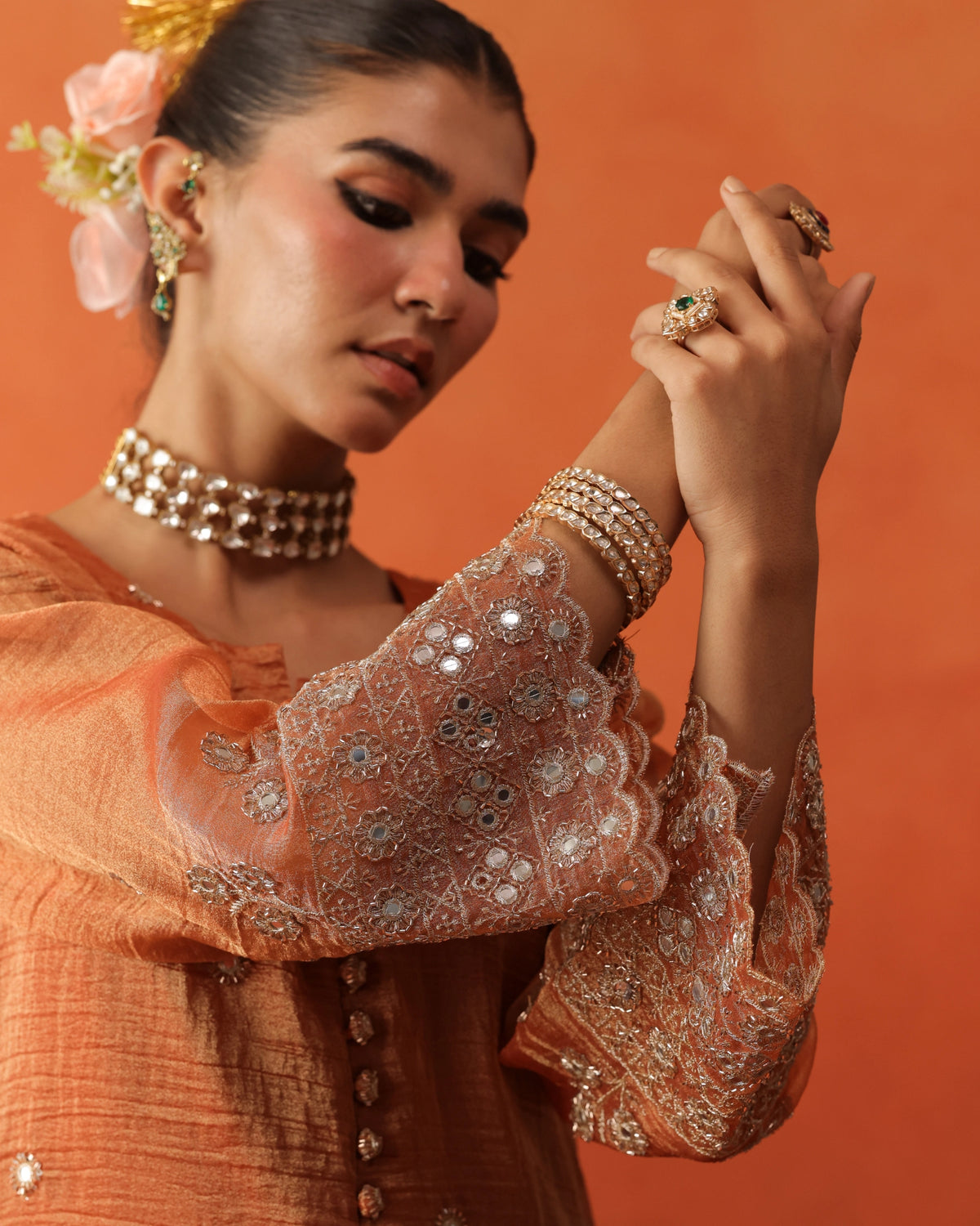 Gulrukh - Tailored Tapered Trousers Set With Dupatta