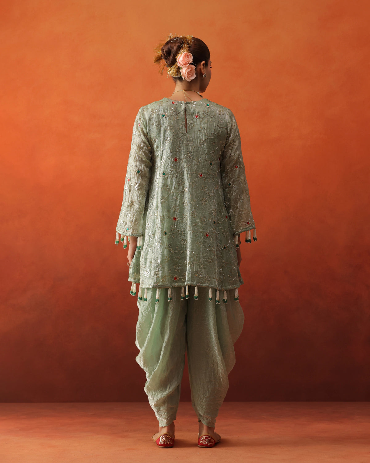 Noor - Draped Dhoti Salwar With Dupatta