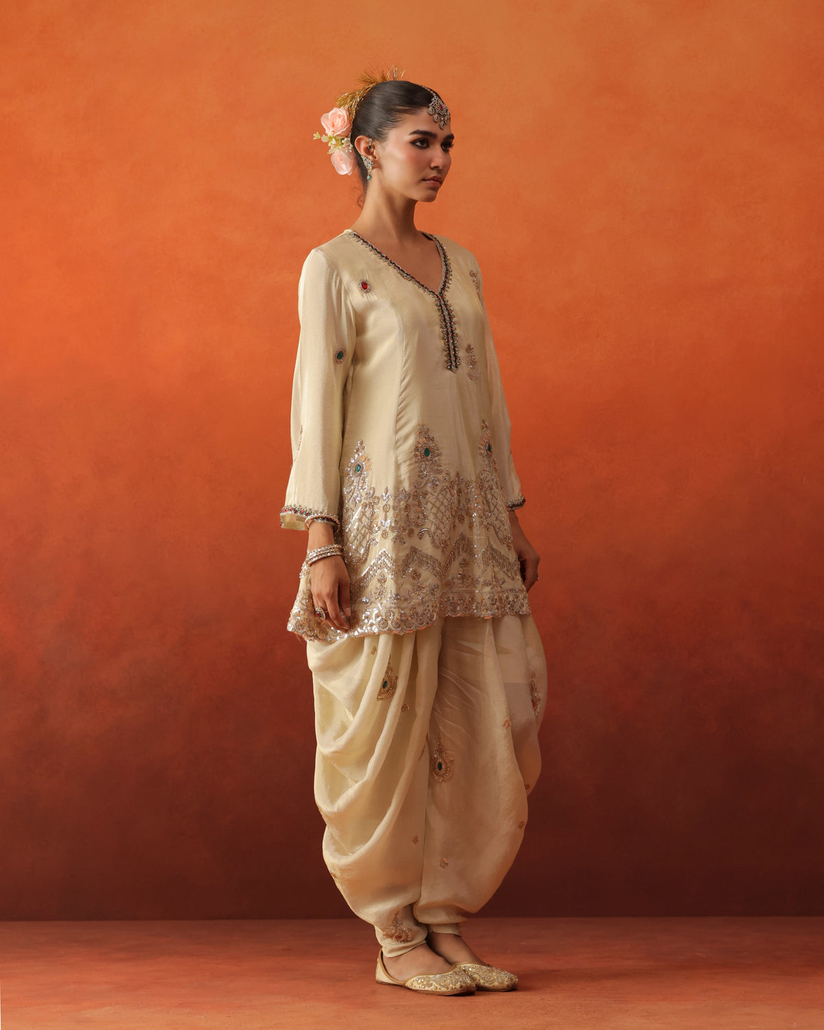 Chaandni - Draped Dhoti Salwar With Dupatta