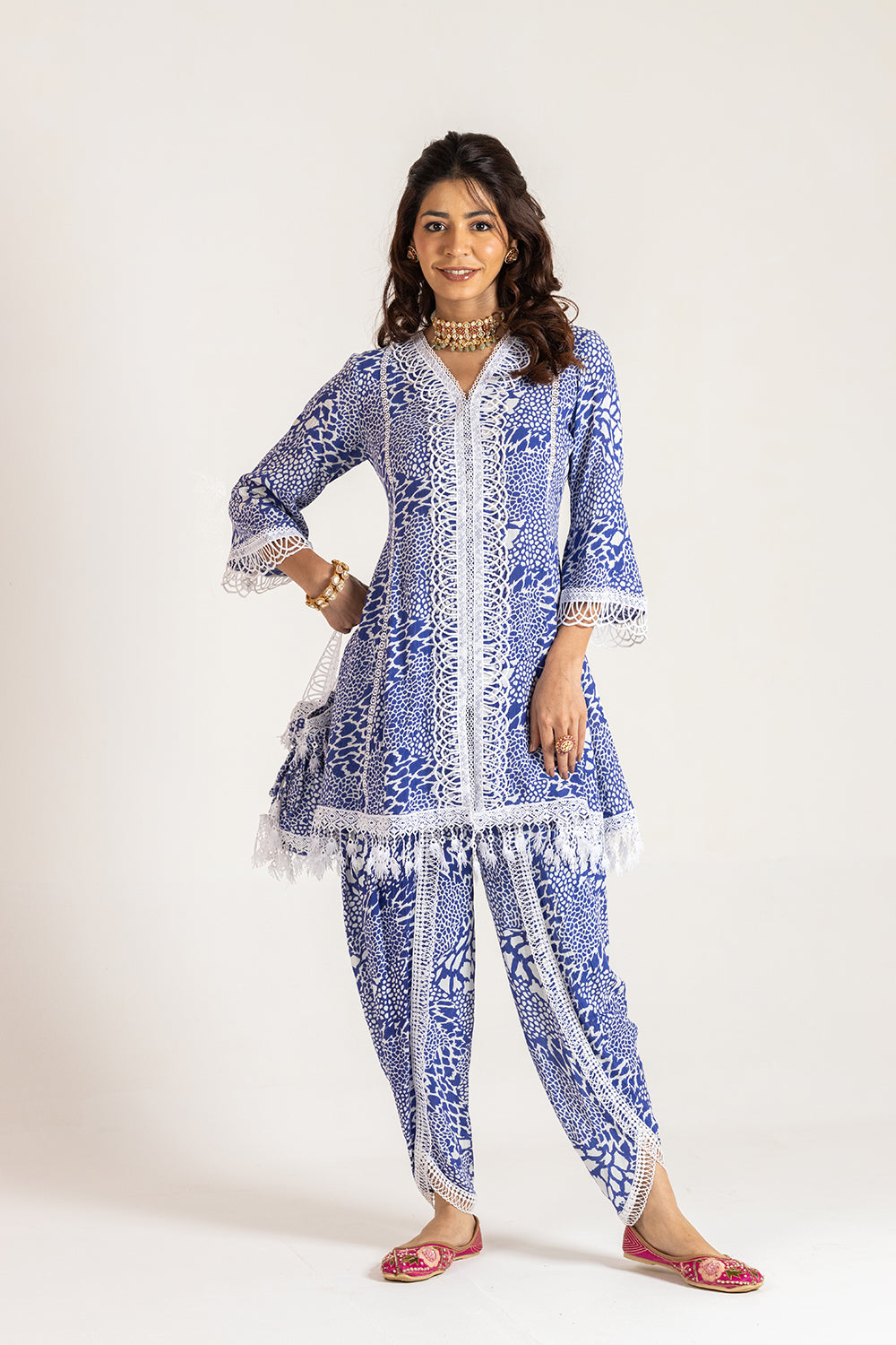 Dhoti set with Potli Bold and Beautiful Printed Attire