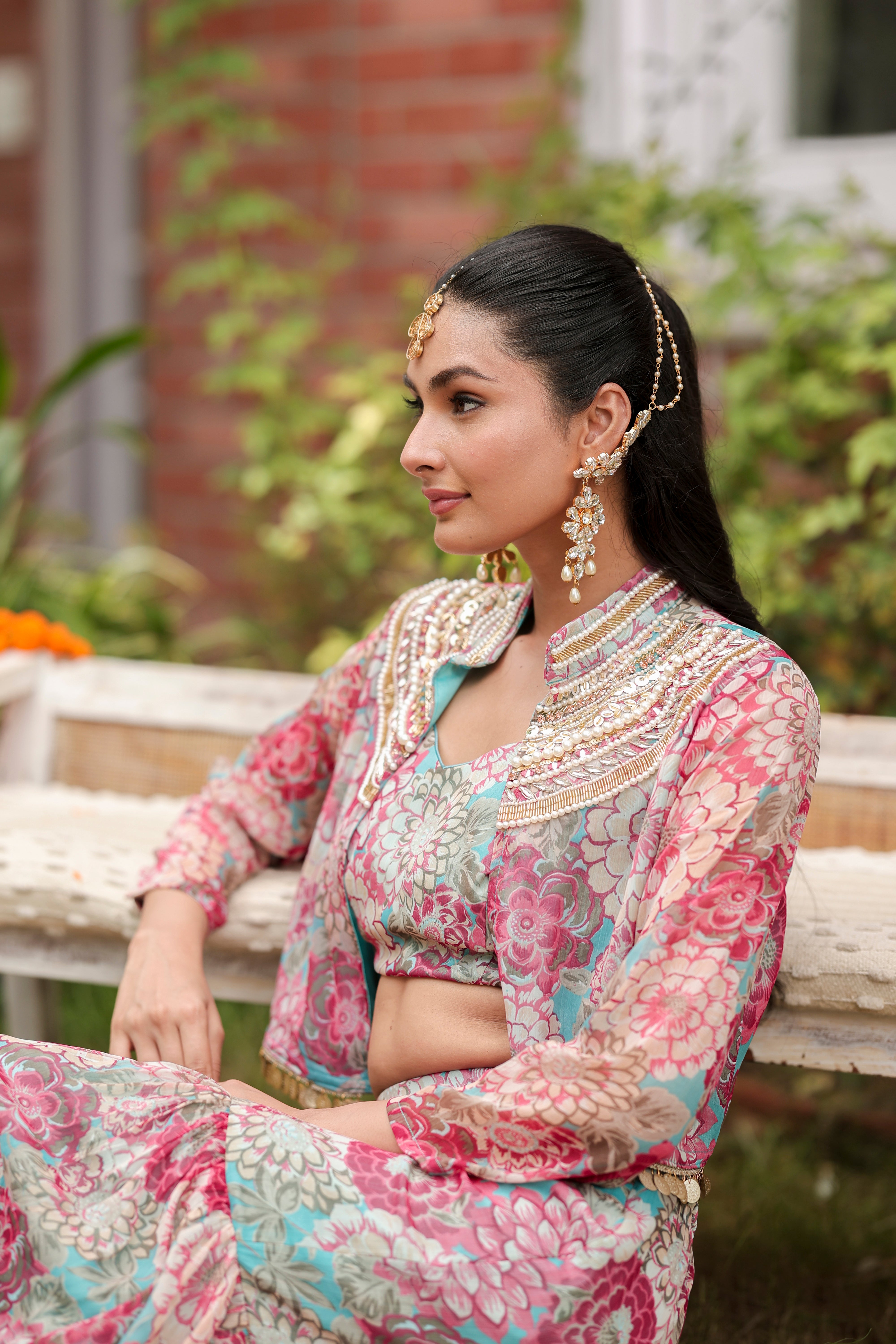 Ruhani - Blouse and Gharara Set with Jacket