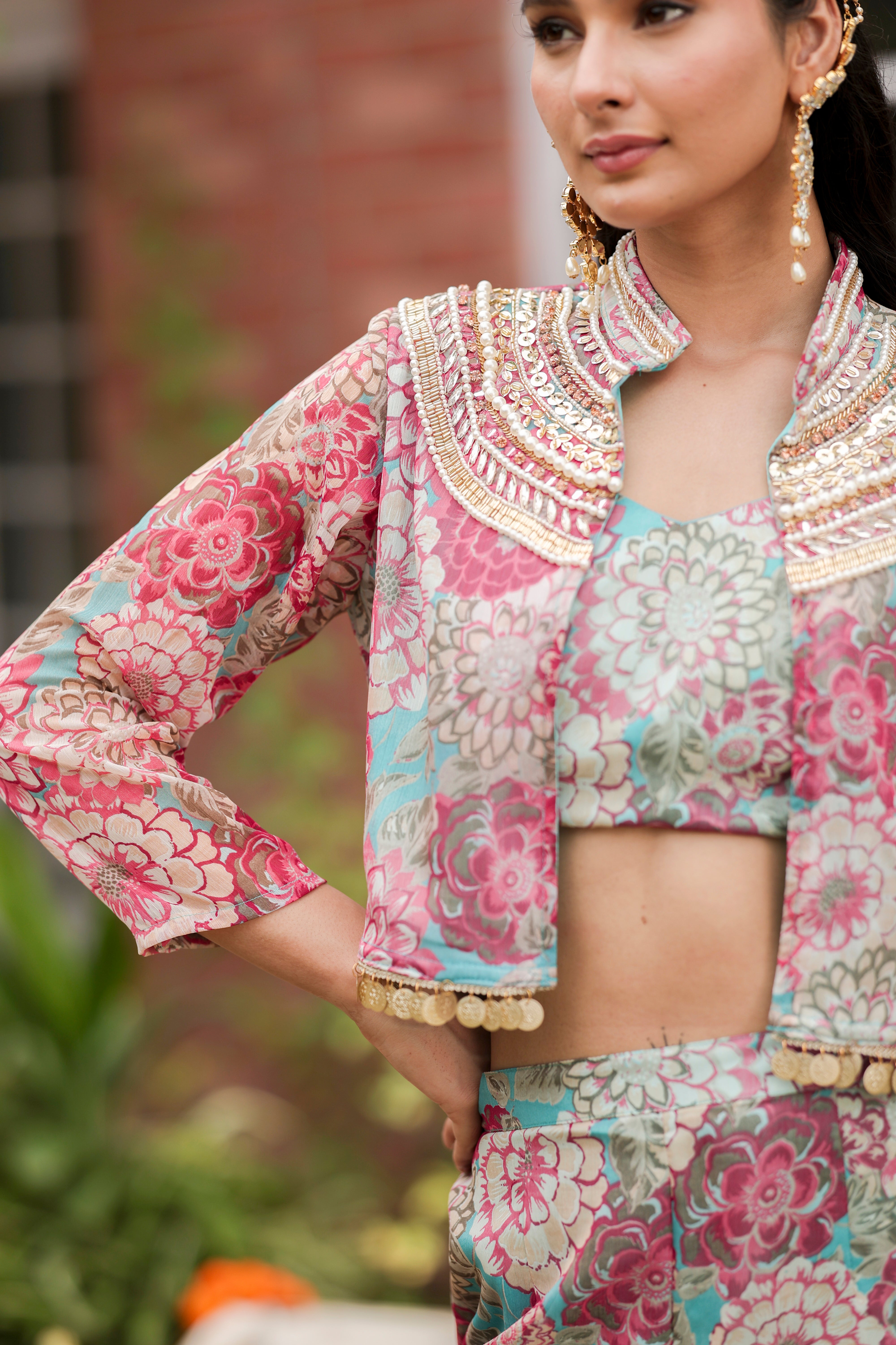 Ruhani - Blouse and Gharara Set with Jacket