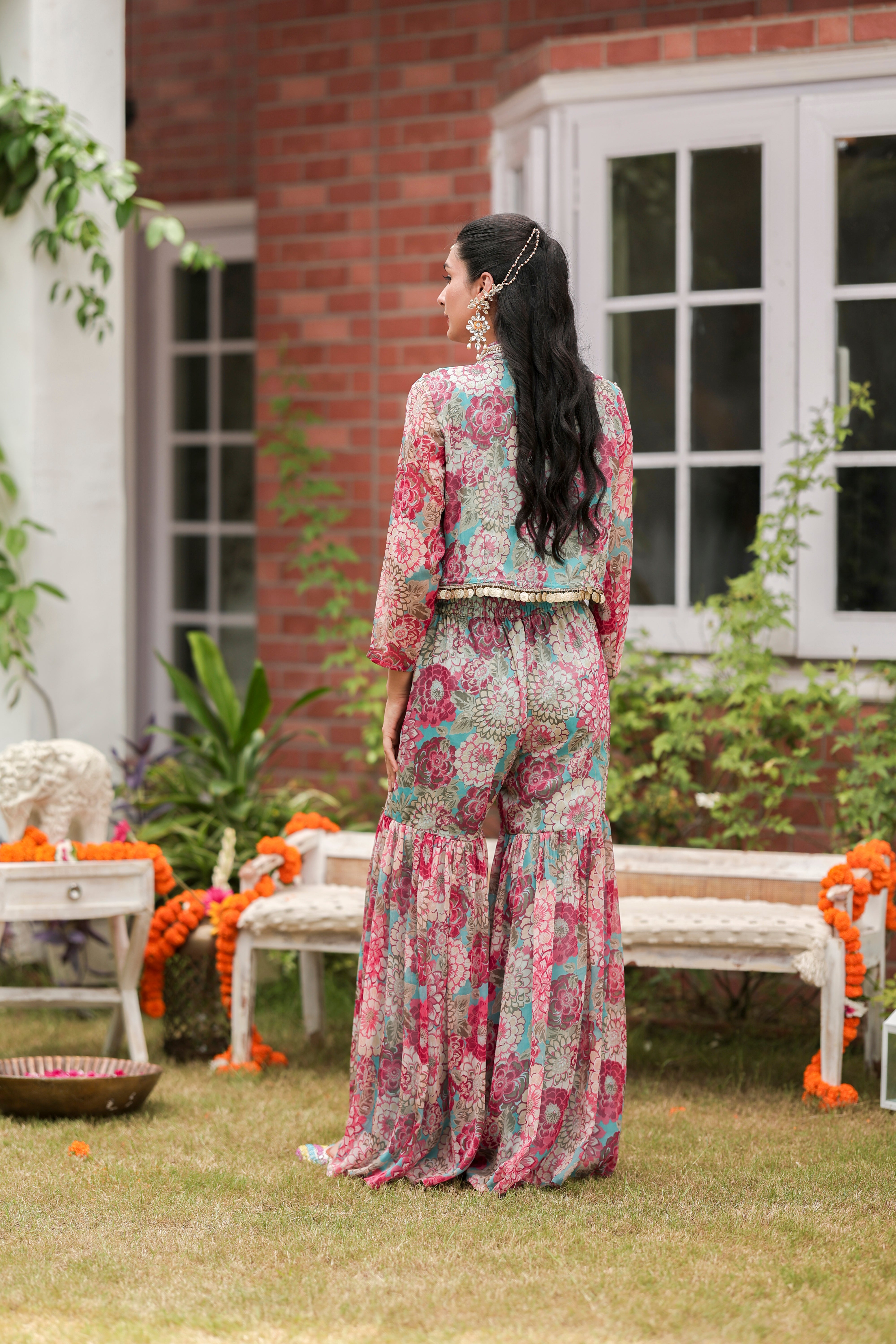 Ruhani - Blouse and Gharara Set with Jacket