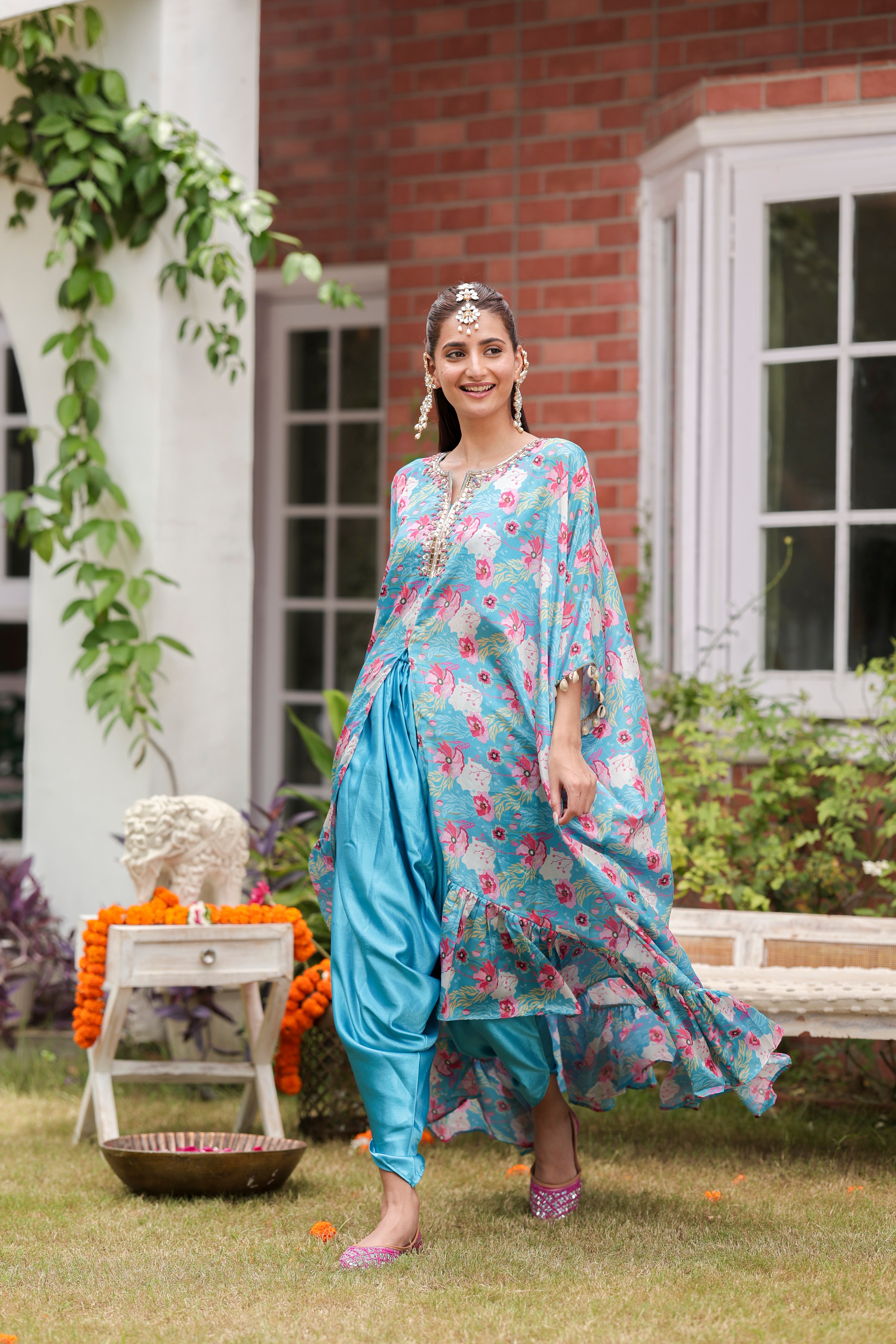 Aafreen - Kaftaan Set with Dhoti Pants
