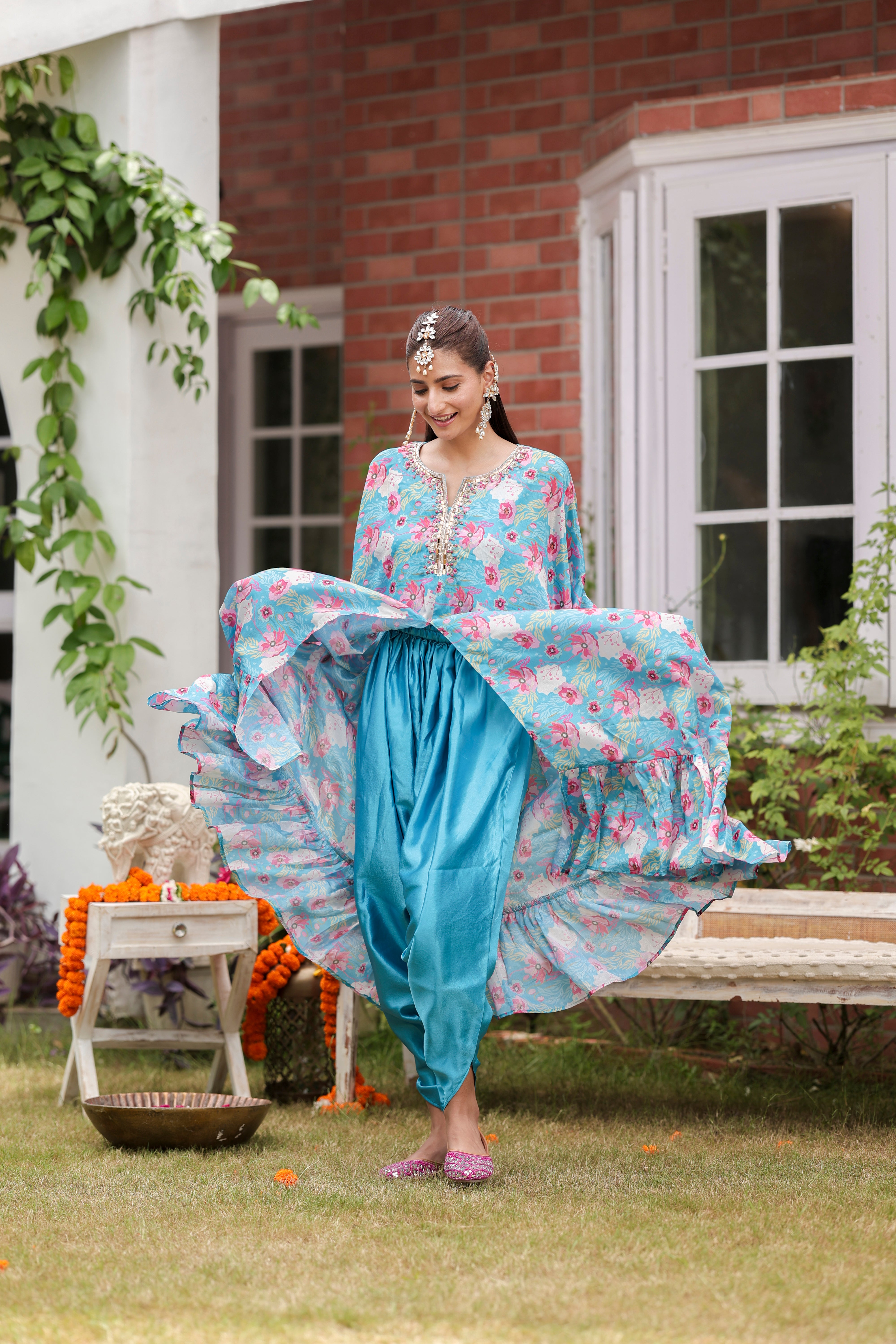 Aafreen - Kaftaan Set with Dhoti Pants