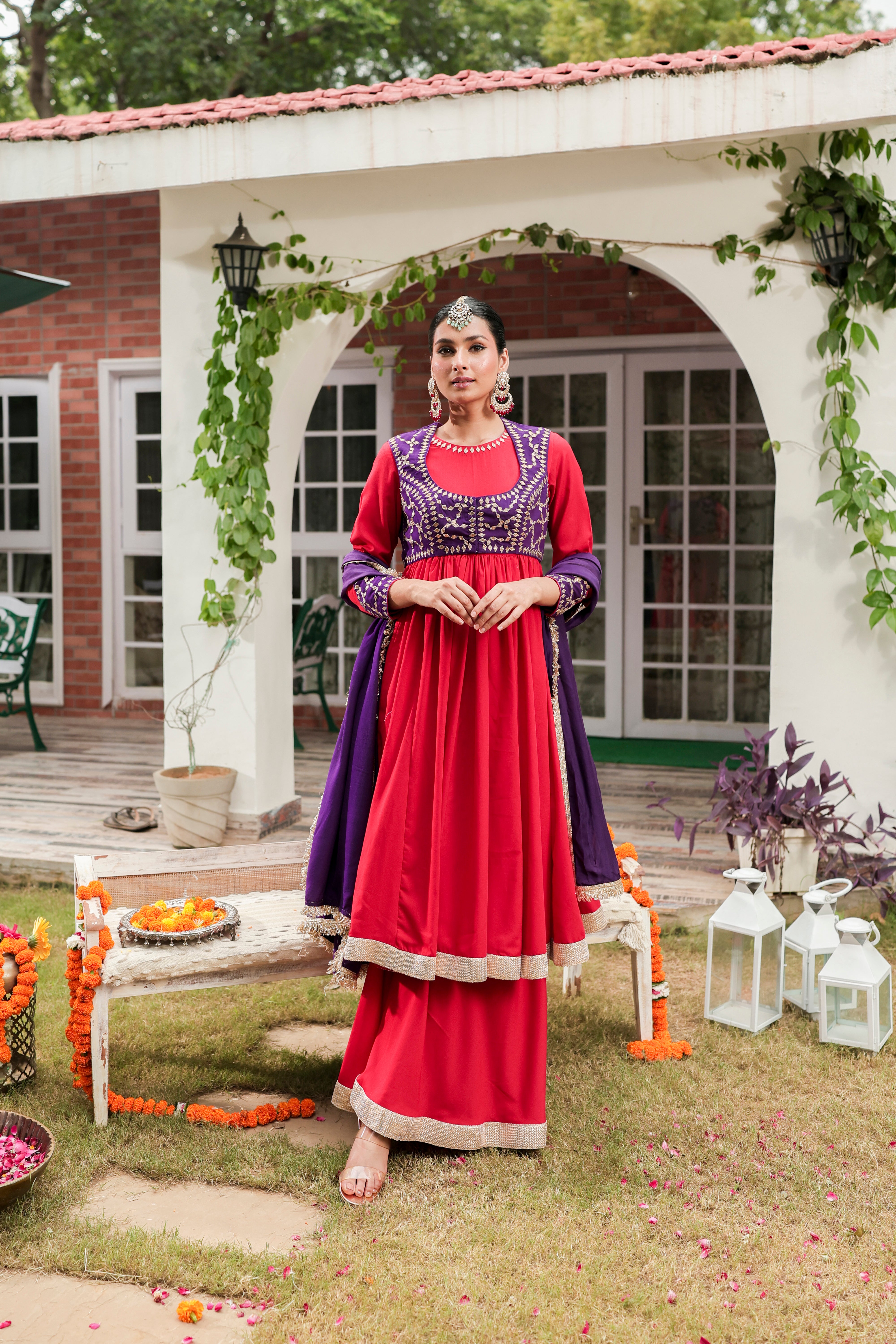 Saaz - Anarkali and Flared Pants and Dupatta