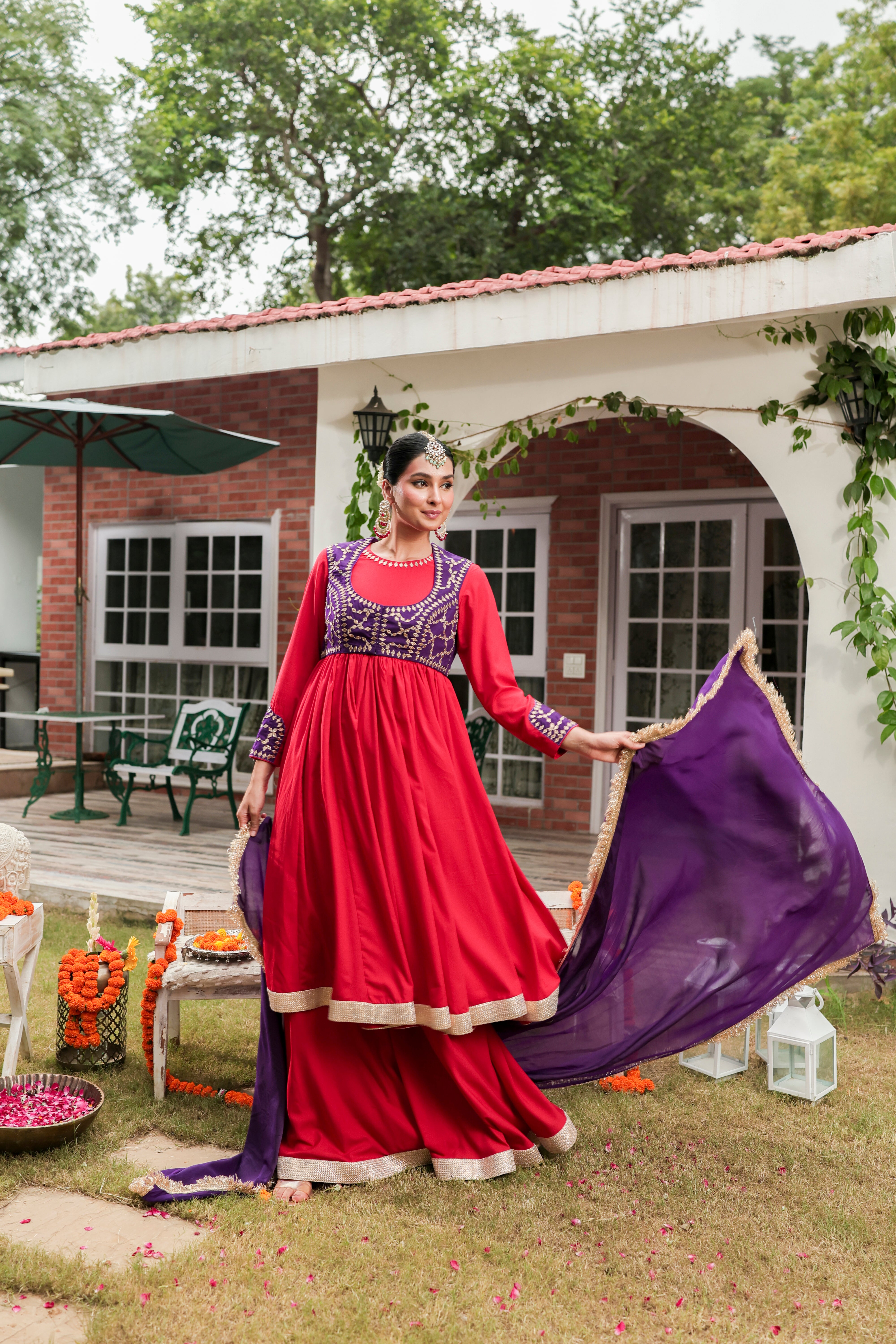 Saaz - Anarkali and Flared Pants and Dupatta