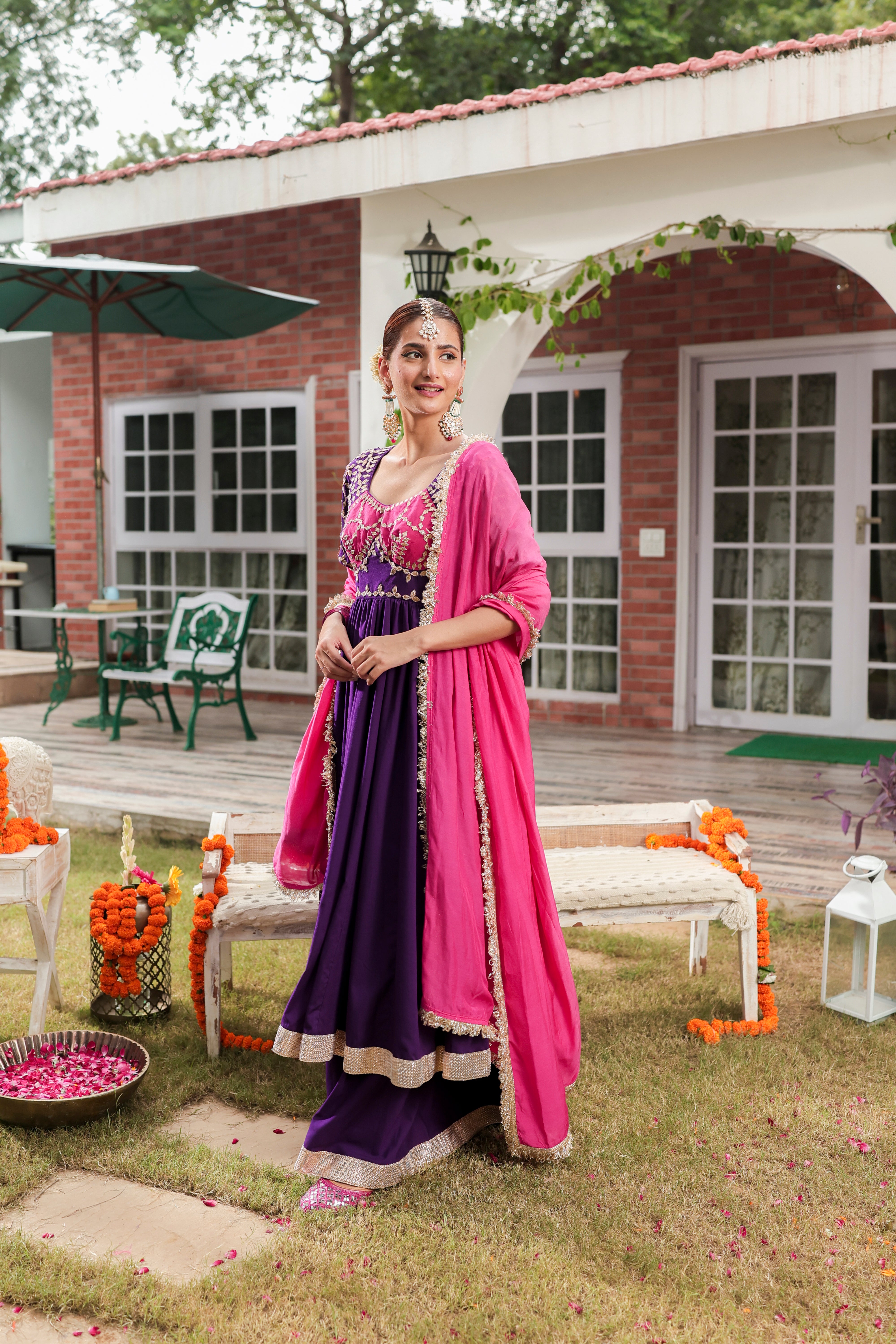 Roop - Anarkali and Flared Pants and Dupatta
