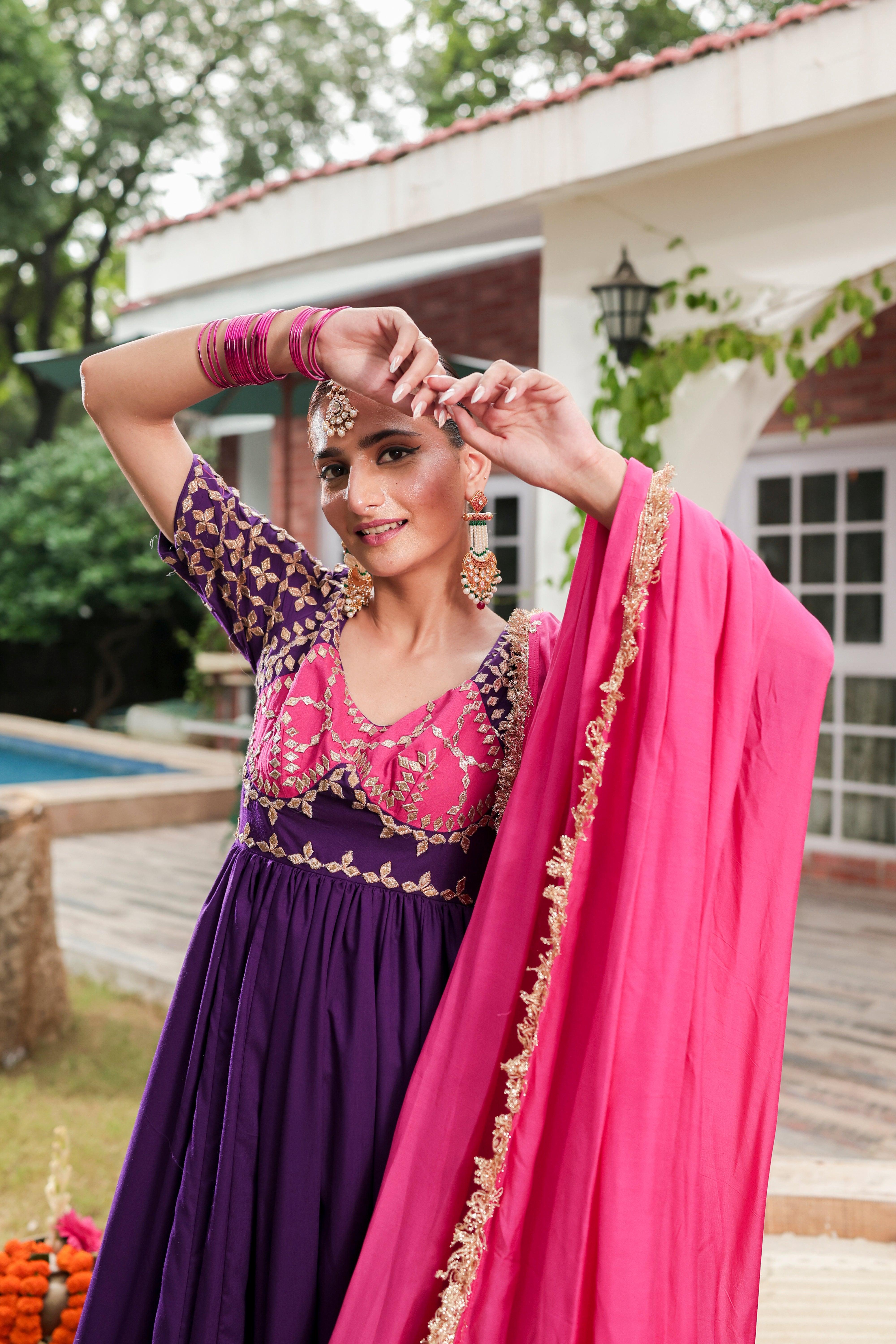 Roop - Anarkali and Flared Pants and Dupatta