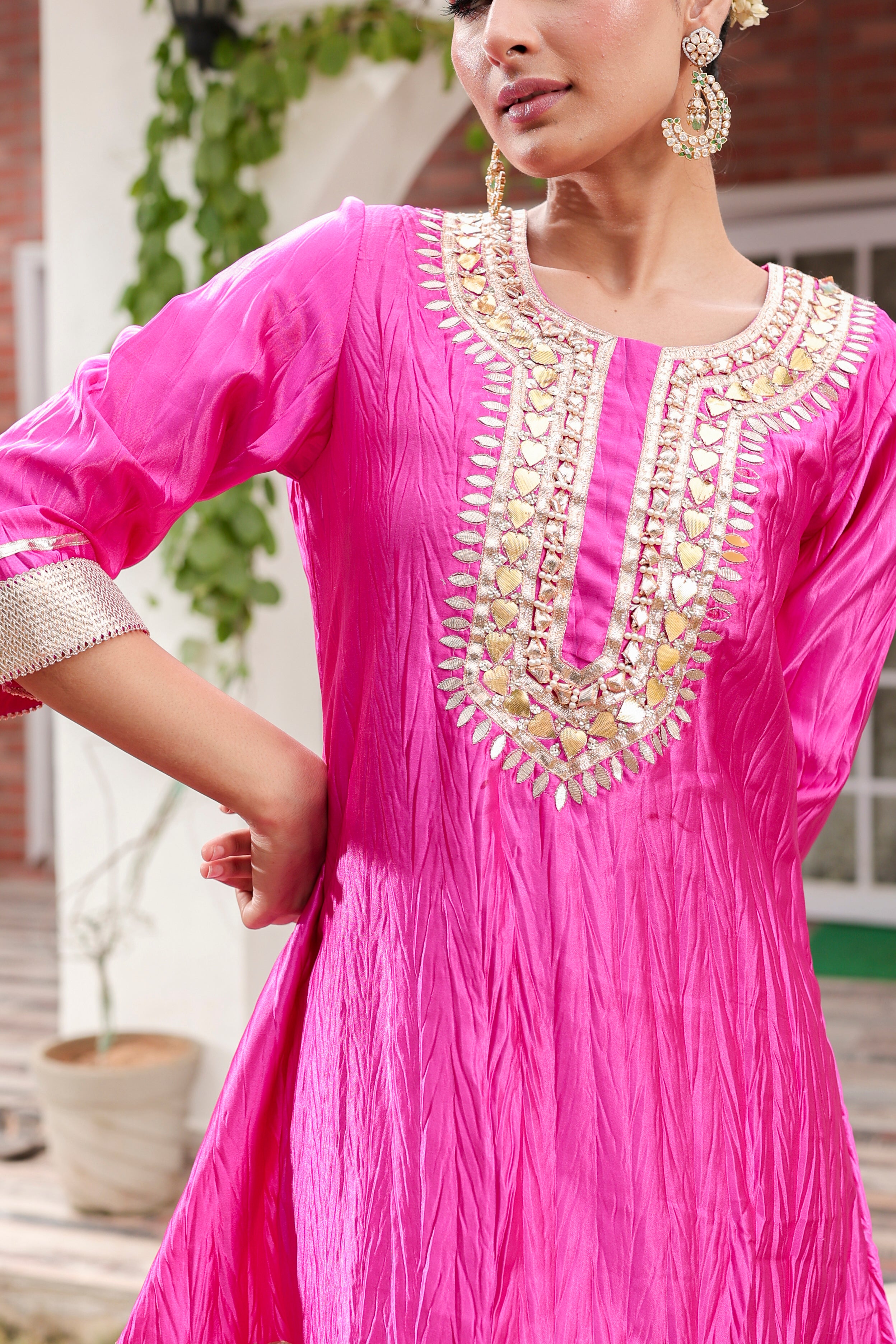 Pink Gulzaar - Kurta and Pants Set with Dupatta