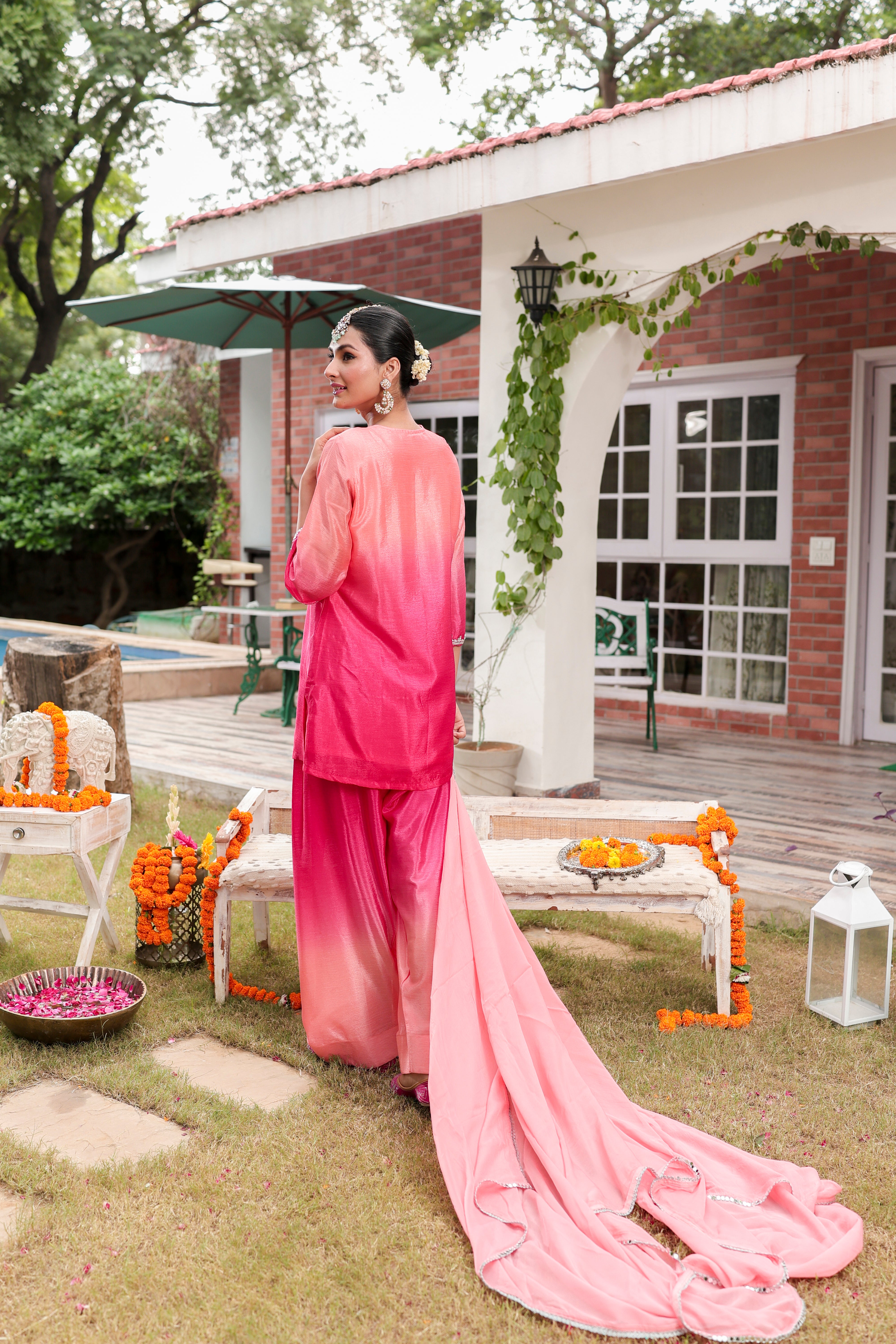 Zarrin - Kurta and Farshi Salwar Set with Dupatta