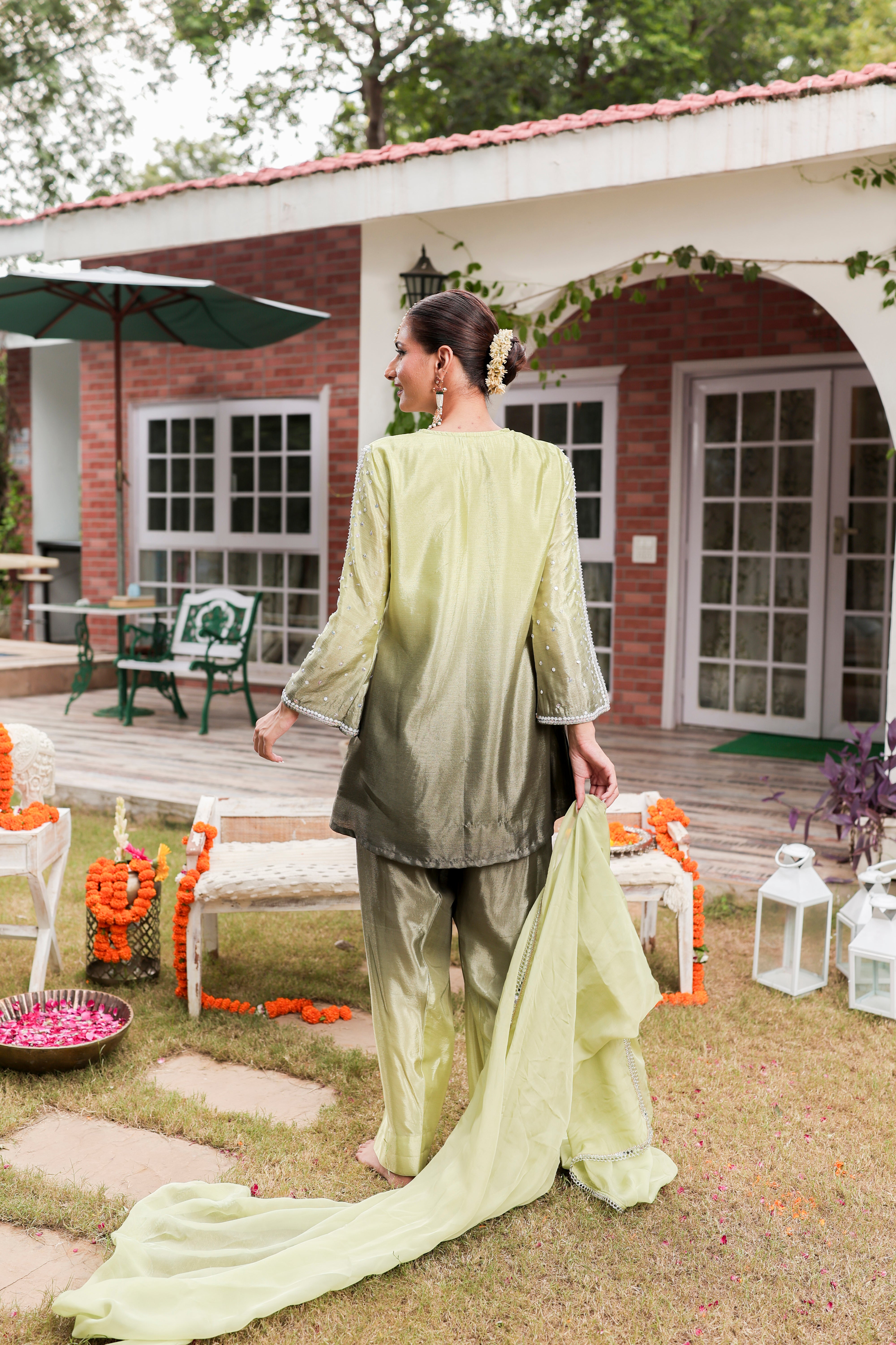 Zaarna - Kurta and Farshi Salwar Set with Dupatta