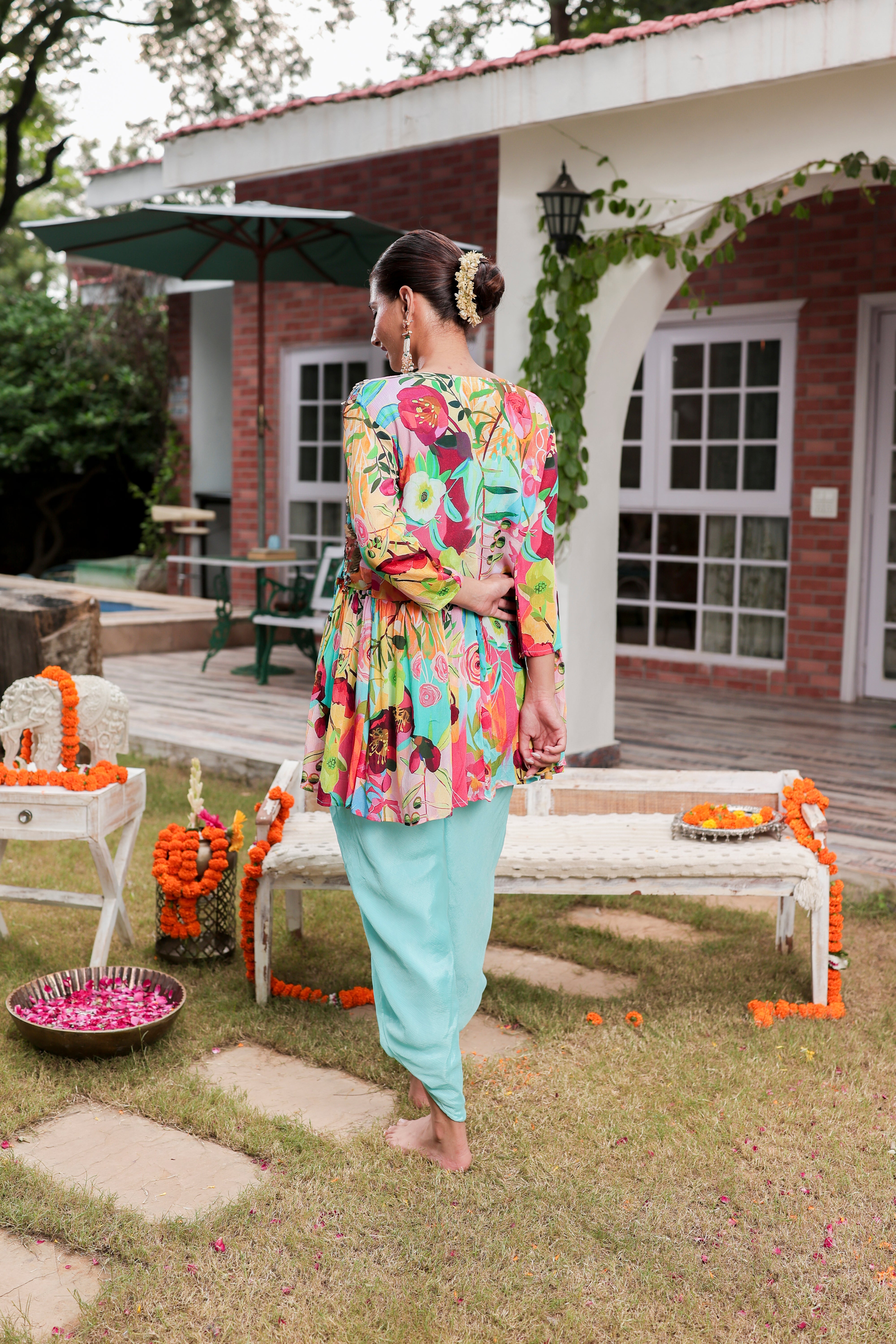 Ruba - Blouse and Dhoti Pants with Cape