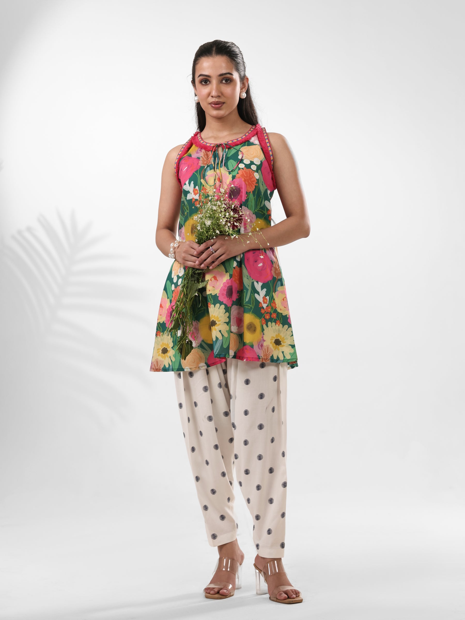 Green Rosalia - Printed Farshi Salwar Set