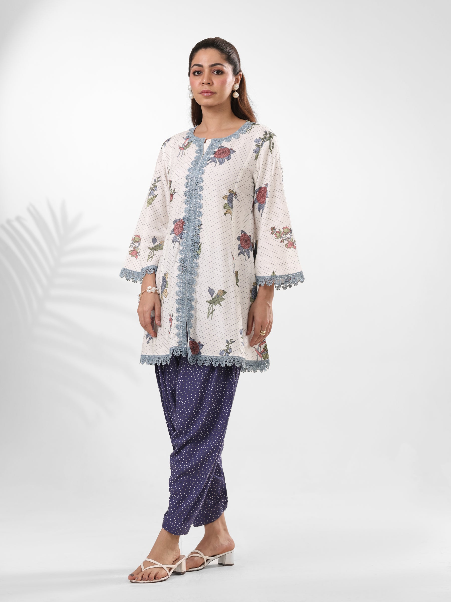 White Viva - Polka Farshi Salwar Set