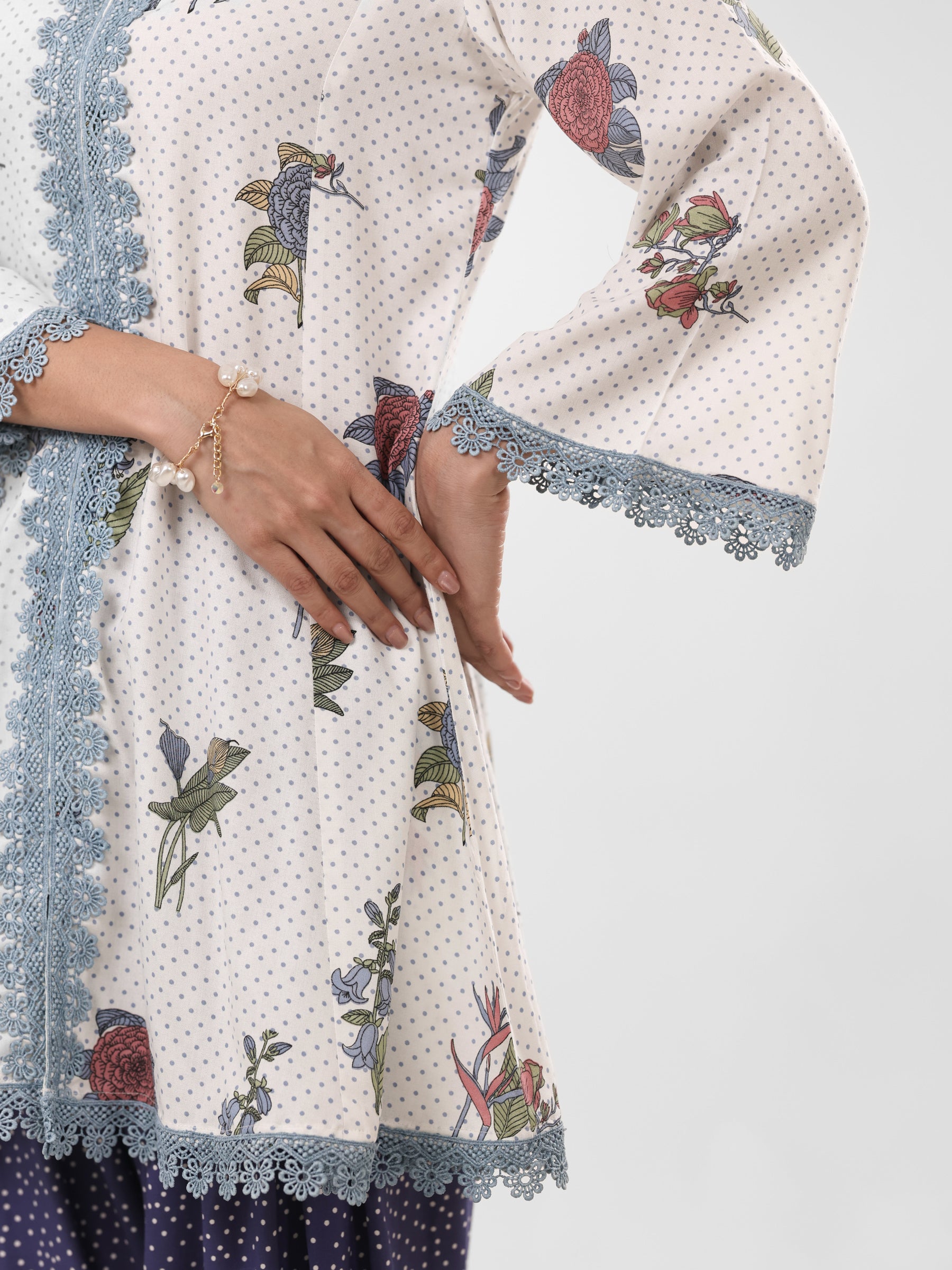 White Viva - Polka Farshi Salwar Set