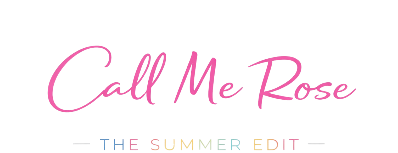 Brand logo 'Call Me Rose' with 'The Summer Edit' text on a white background